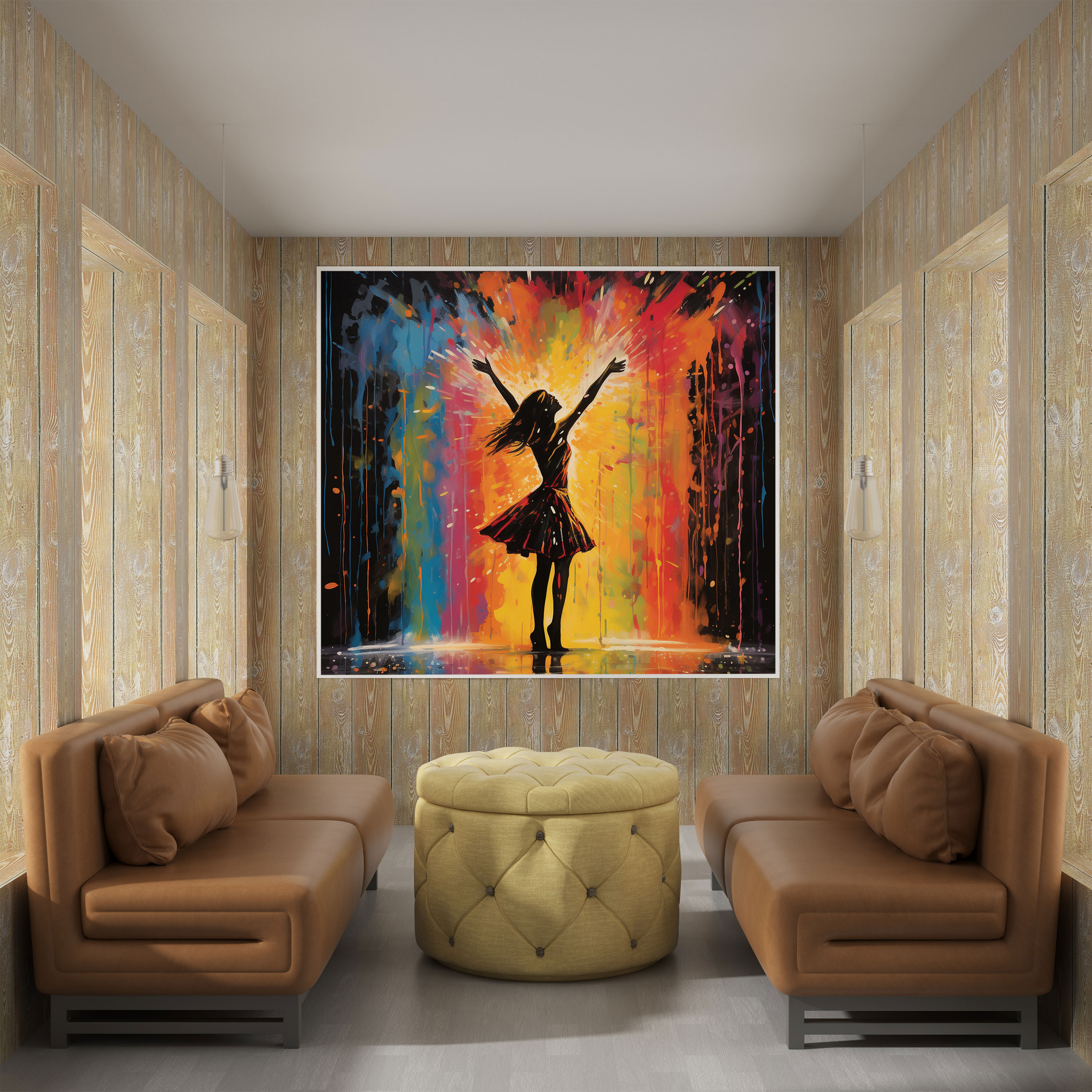 Rain Dance Wall Art - Rain, Colorful Raindrops, Artistic Flair, Vibrant