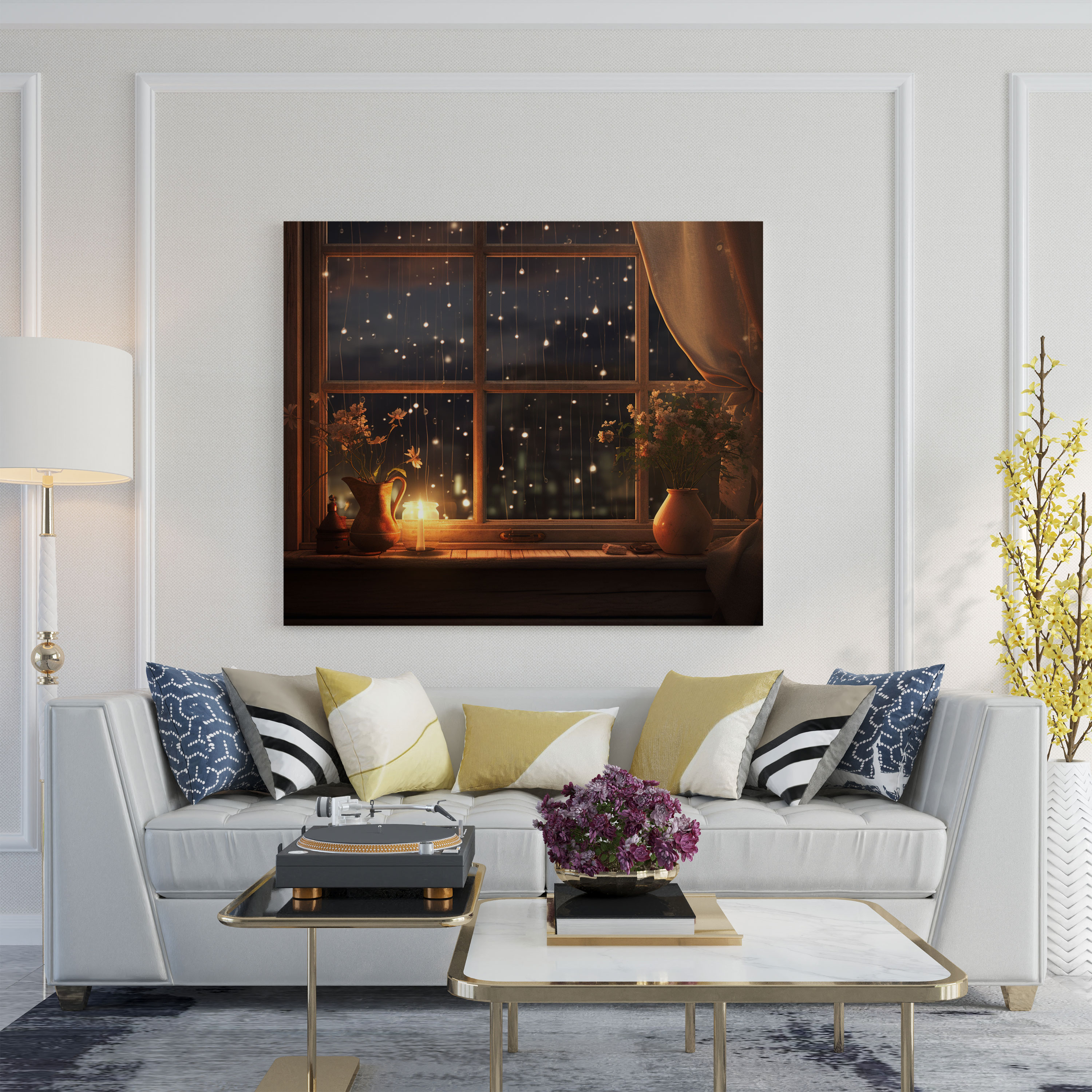 Window Raindrops Canvas Print - Rain, Wall Art, Home Decoration, Raindrops On A Window