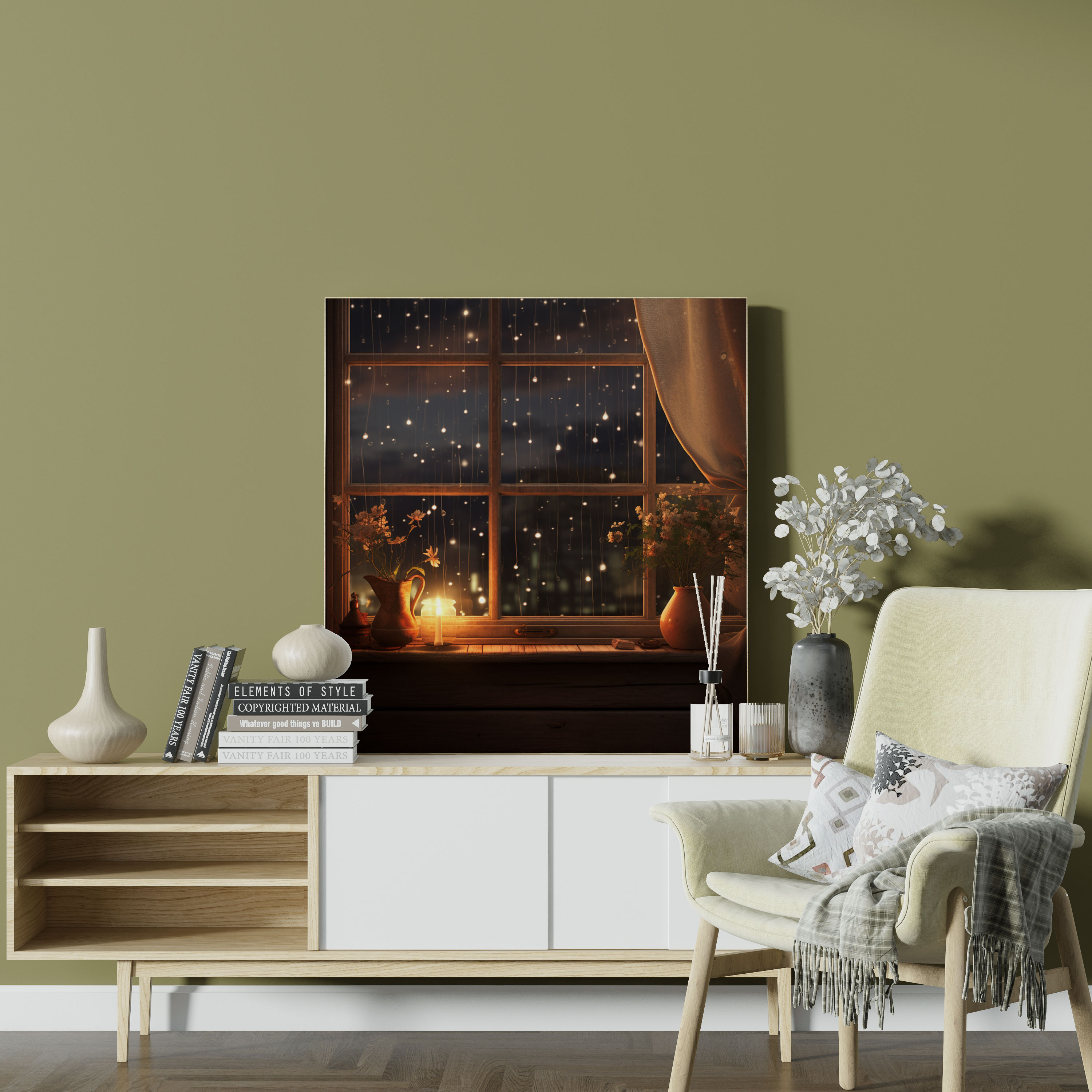 Window Raindrops Canvas Print - Rain, Wall Art, Home Decoration, Raindrops On A Window