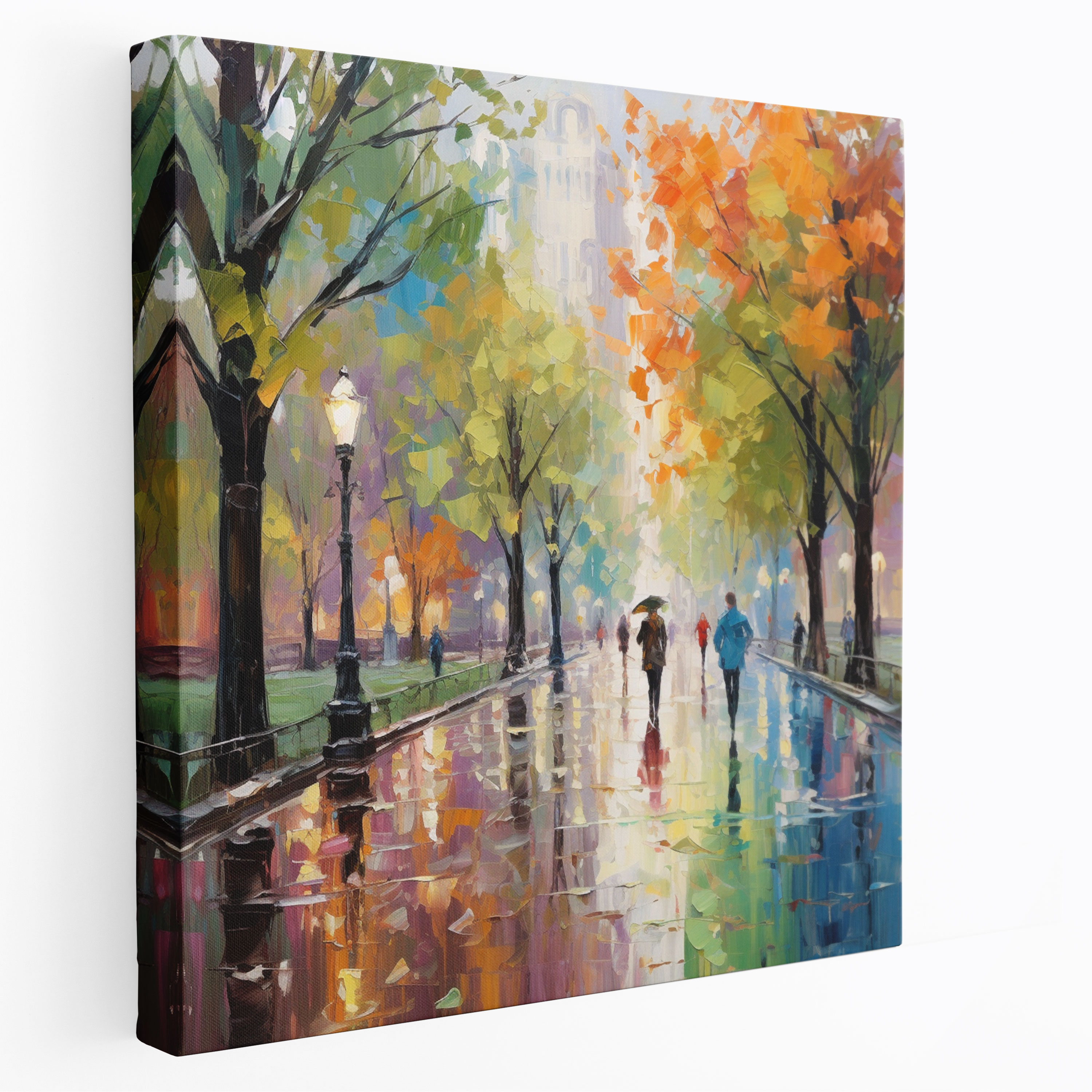 Rainy Park Canvas Print - Rain, Wall Art, Wall Decoration, Home Decoration