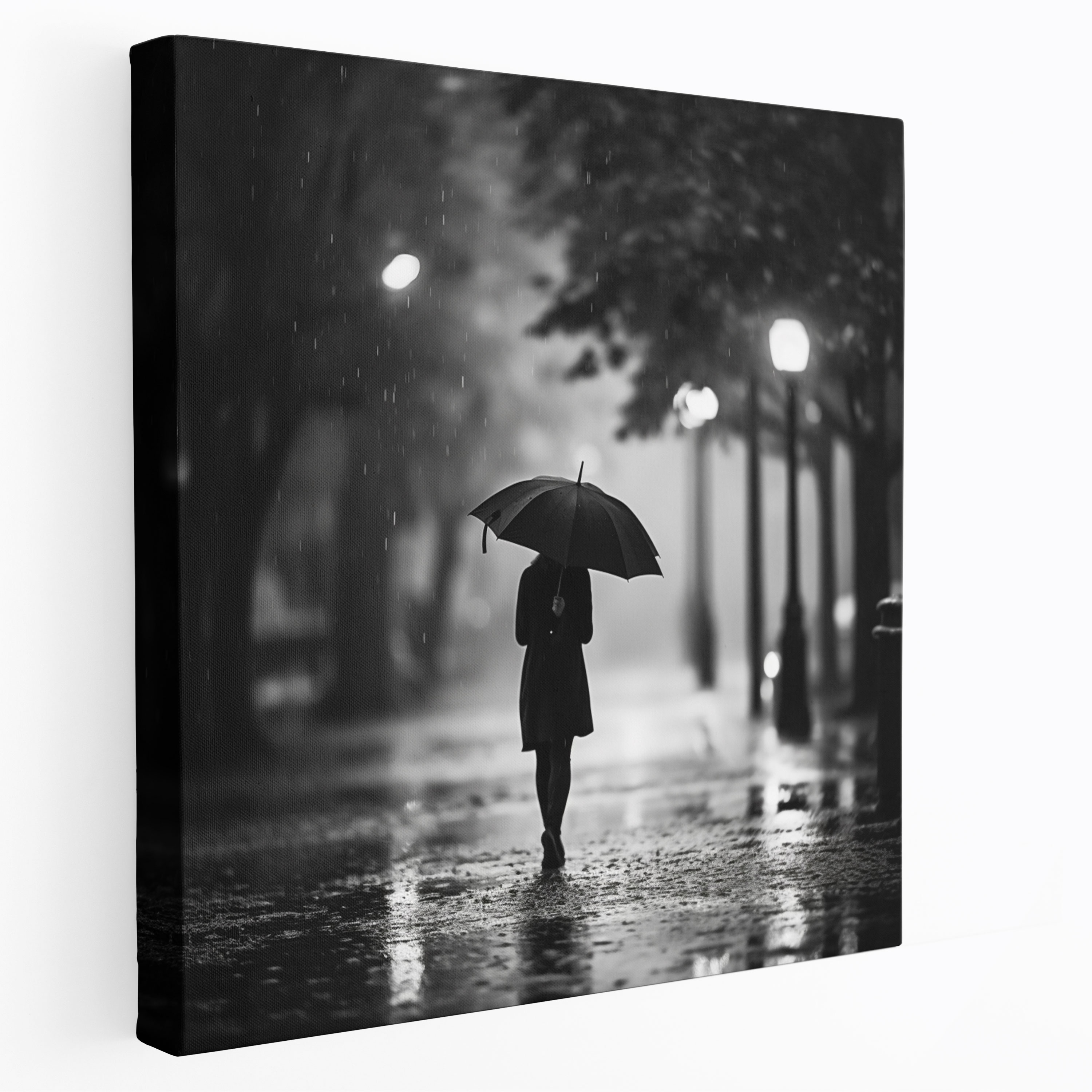 Serenity In Rain Canvas Print - Rain, Wall Art, Canvas, Umbrella