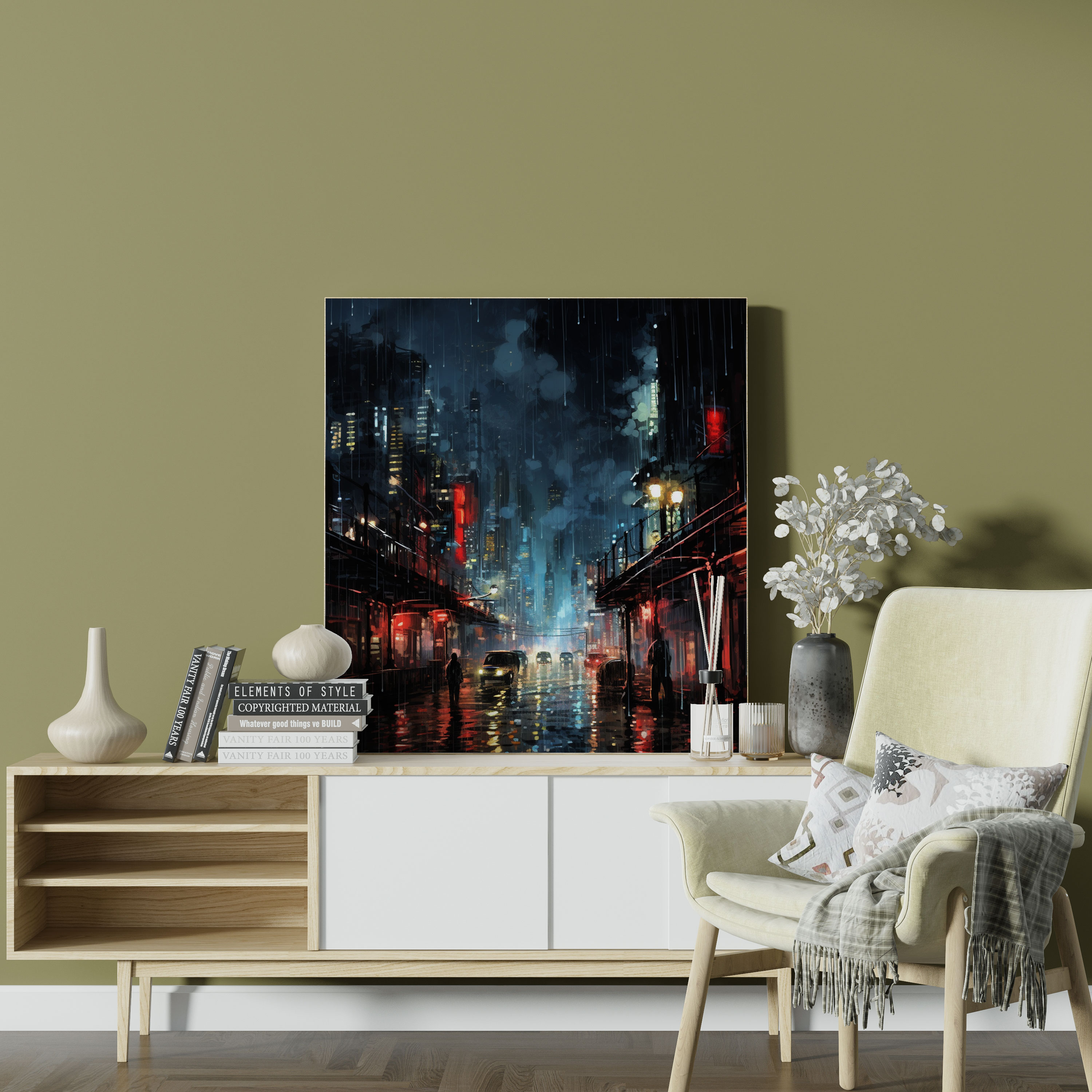 Urban Rain Canvas Print - Rain, Dynamic, Urban Feel, Canvas Print