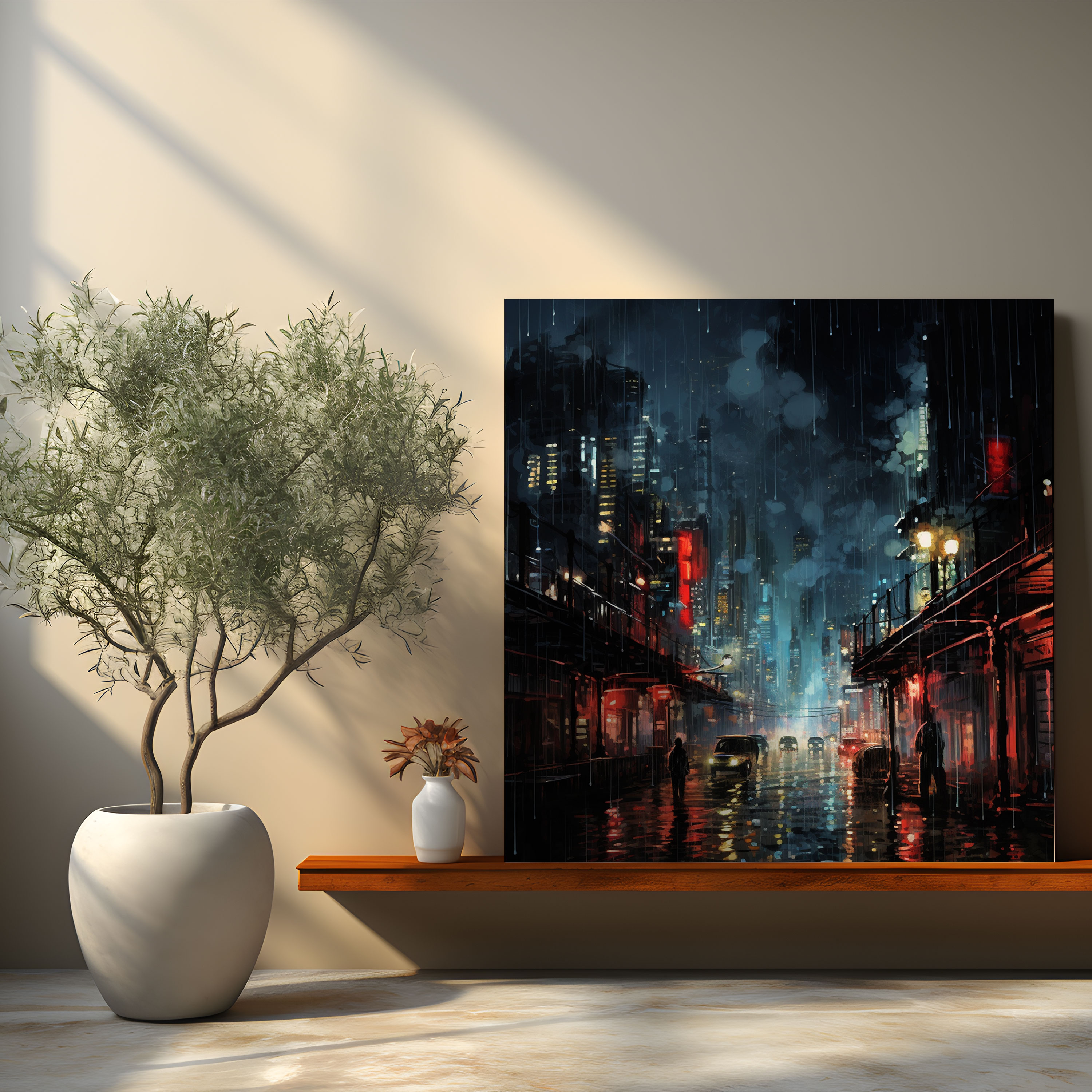 Urban Rain Canvas Print - Rain, Dynamic, Urban Feel, Canvas Print