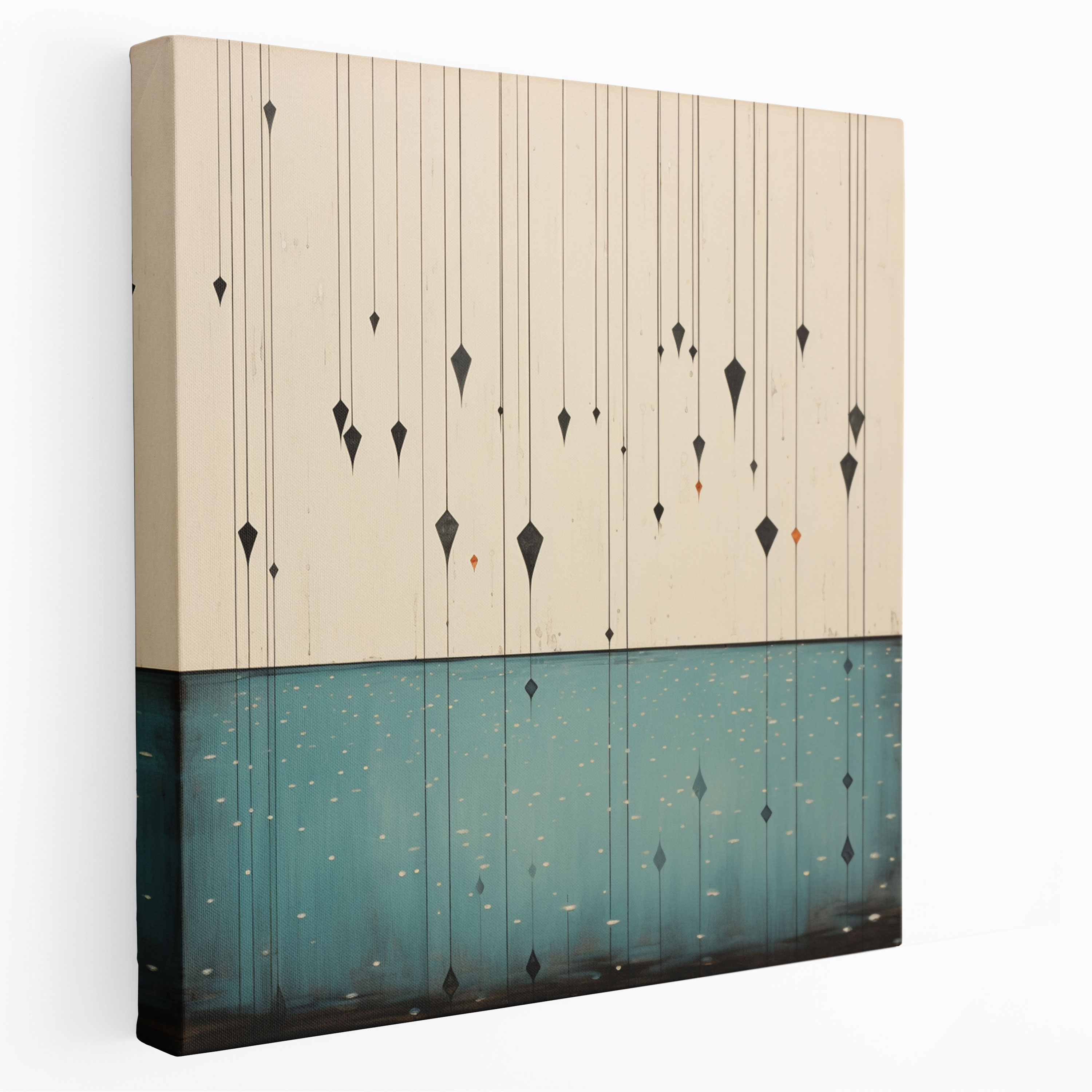 Minimal Rain Canvas Print - Rain, Minimalist Artwork, Clean Design, Rain