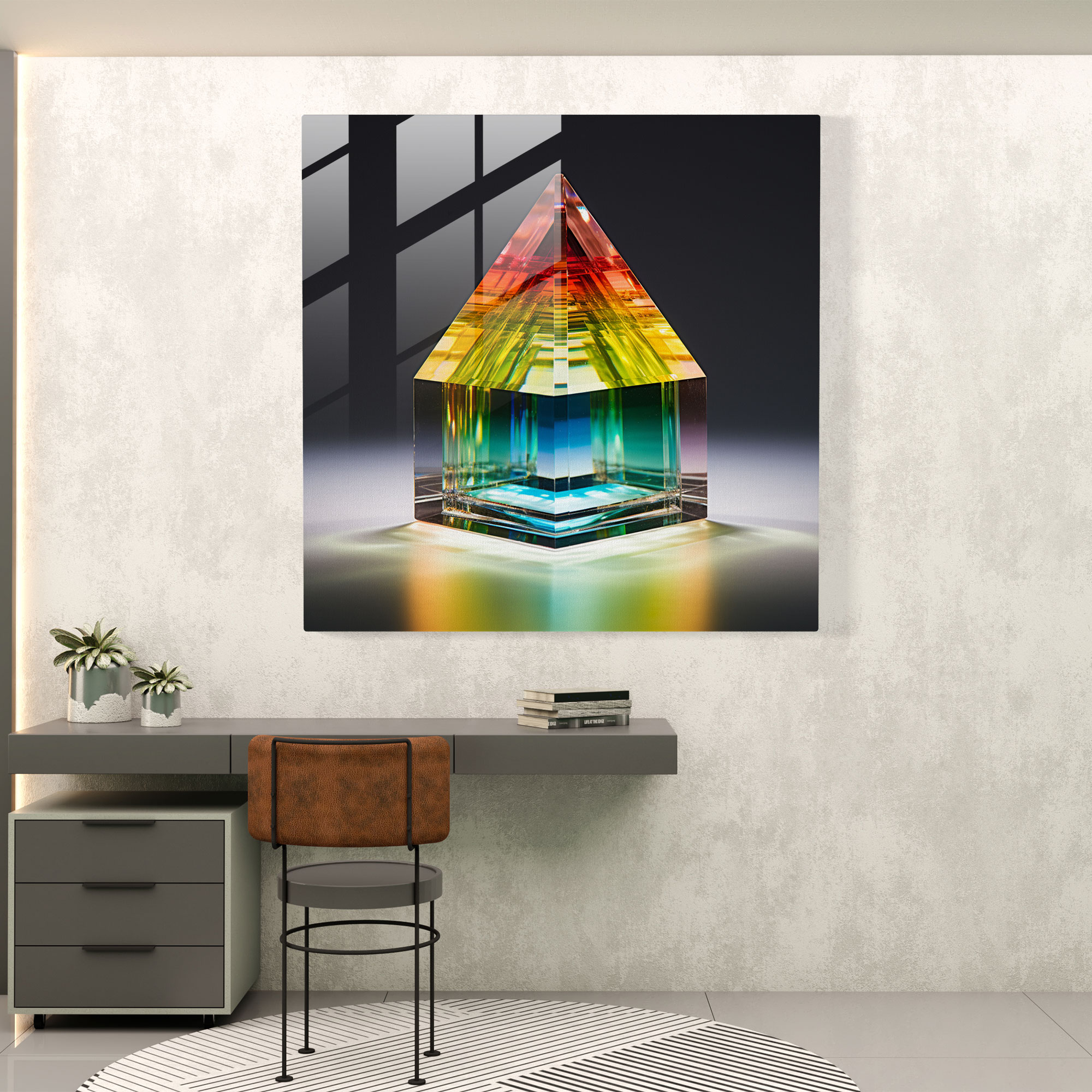 Mesmerizing Rainbow Glass Prism - Rainbow, Home Decoration, Glass Prism, Glass Wall Art