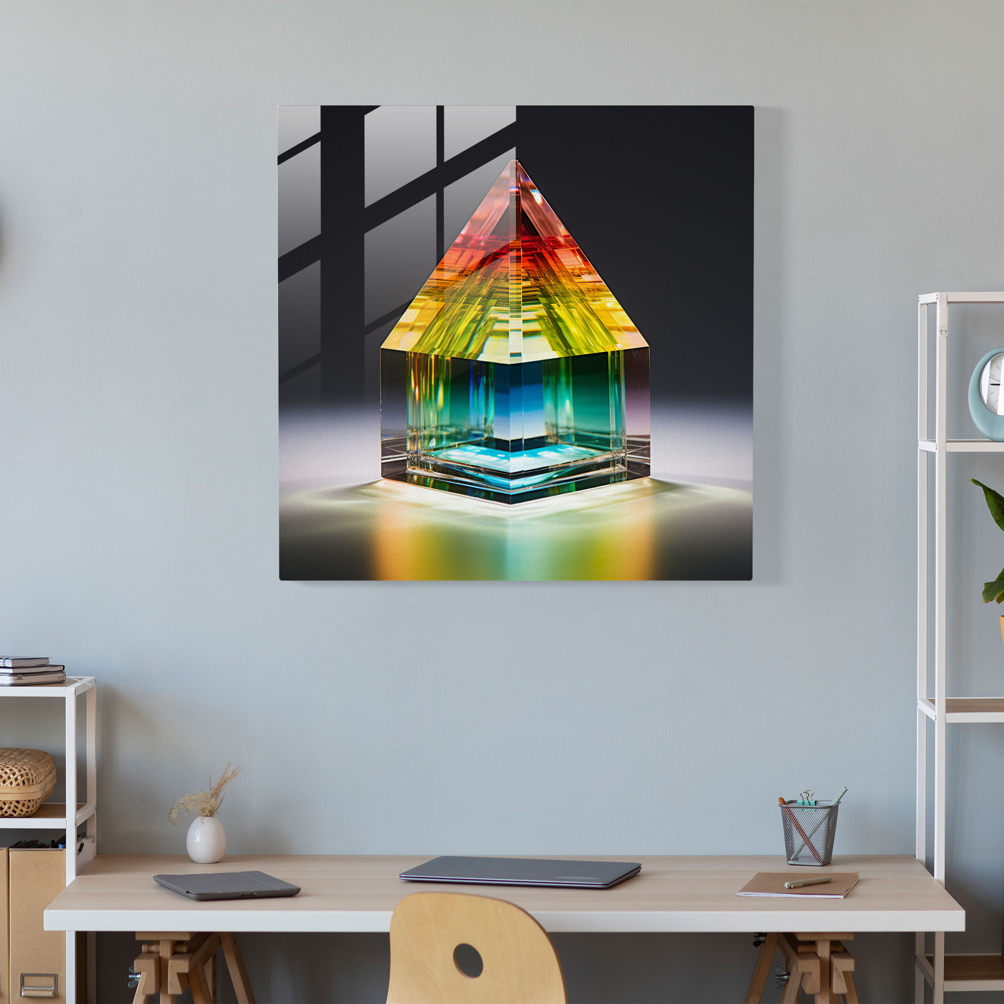 Mesmerizing Rainbow Glass Prism - Rainbow, Home Decoration, Glass Prism, Glass Wall Art