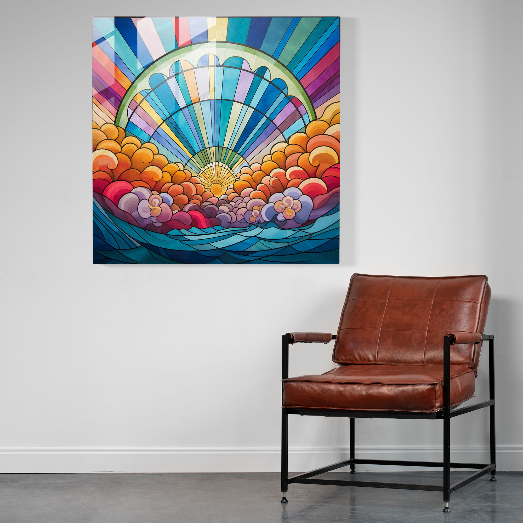 Rainbow Stained Glass Wall Art - Rainbow, Glass Wall Art, Home Decoration, Rainbow