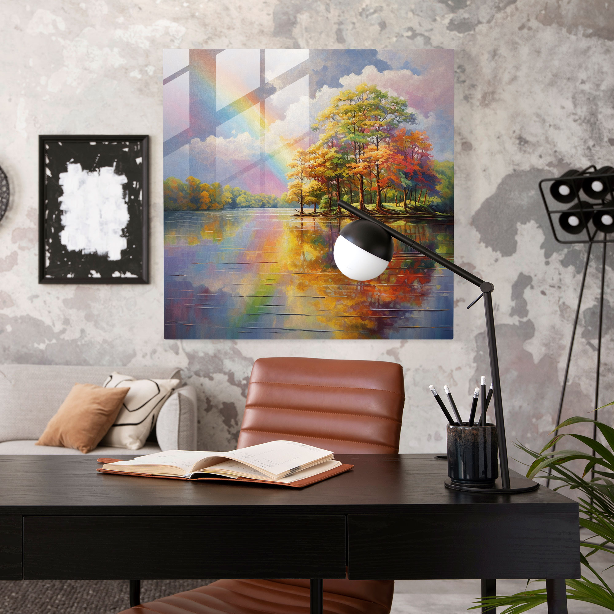 Rainbow Reflection Glass Print - Rainbow, Glass Art, Glass Wall Art, Modern Art