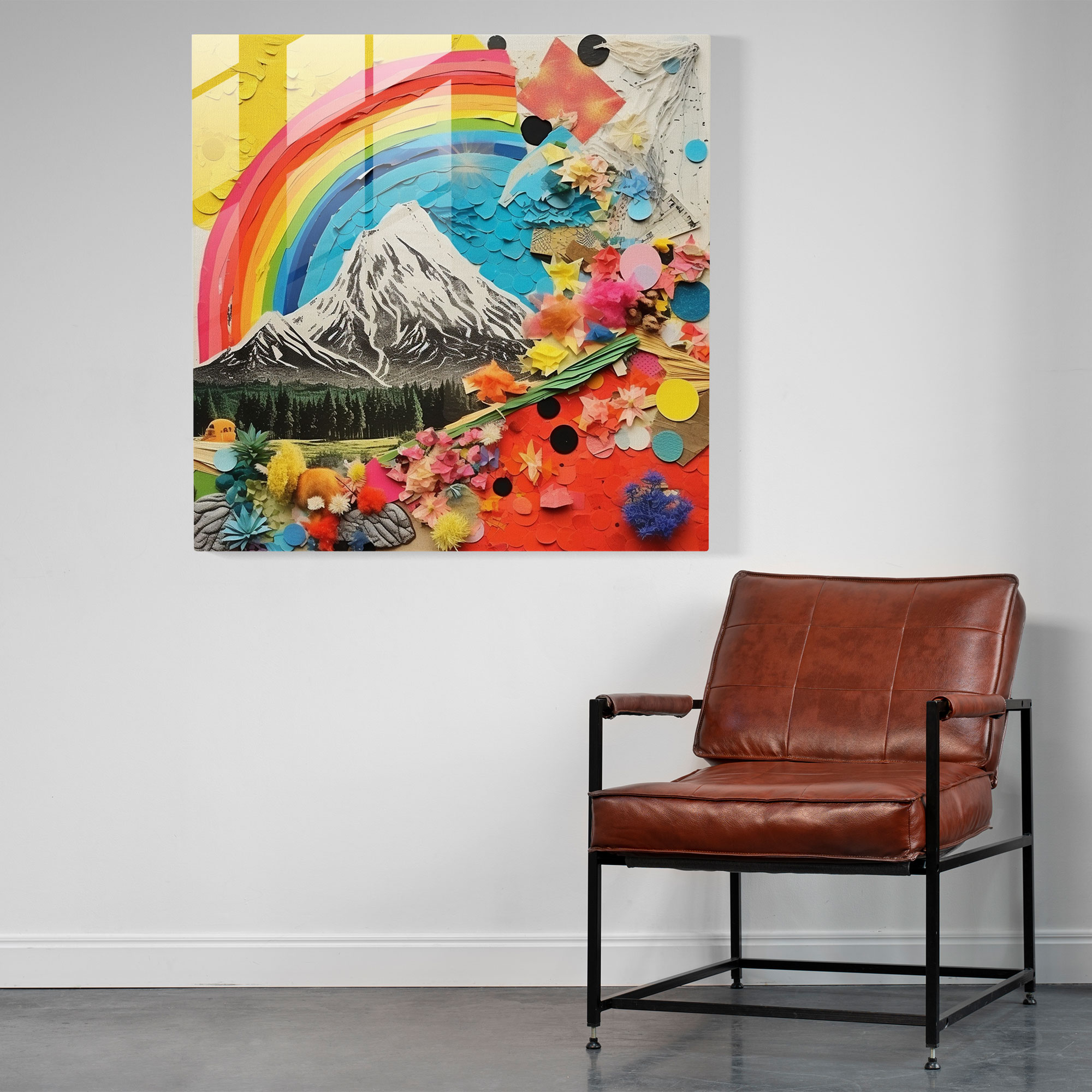 Contemporary Rainbow Glass Wall Art - Rainbow, Home Decoration, Glass Print, Wall Decoration