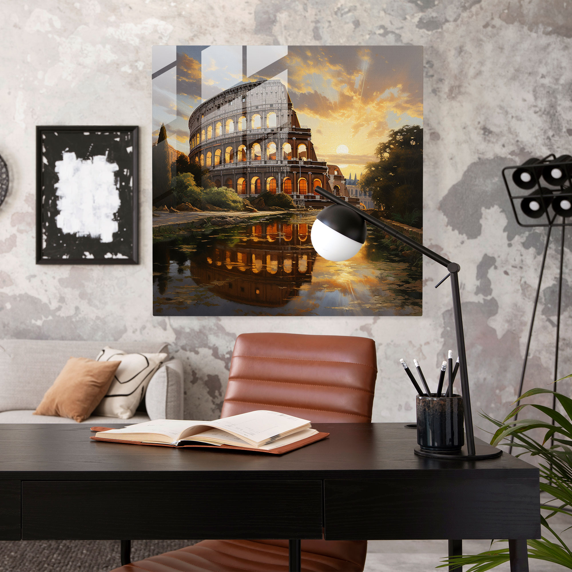 Enchanting Glass Print of the Roman Colosseum - Impressionistic Glass Wall Art Home Decoration