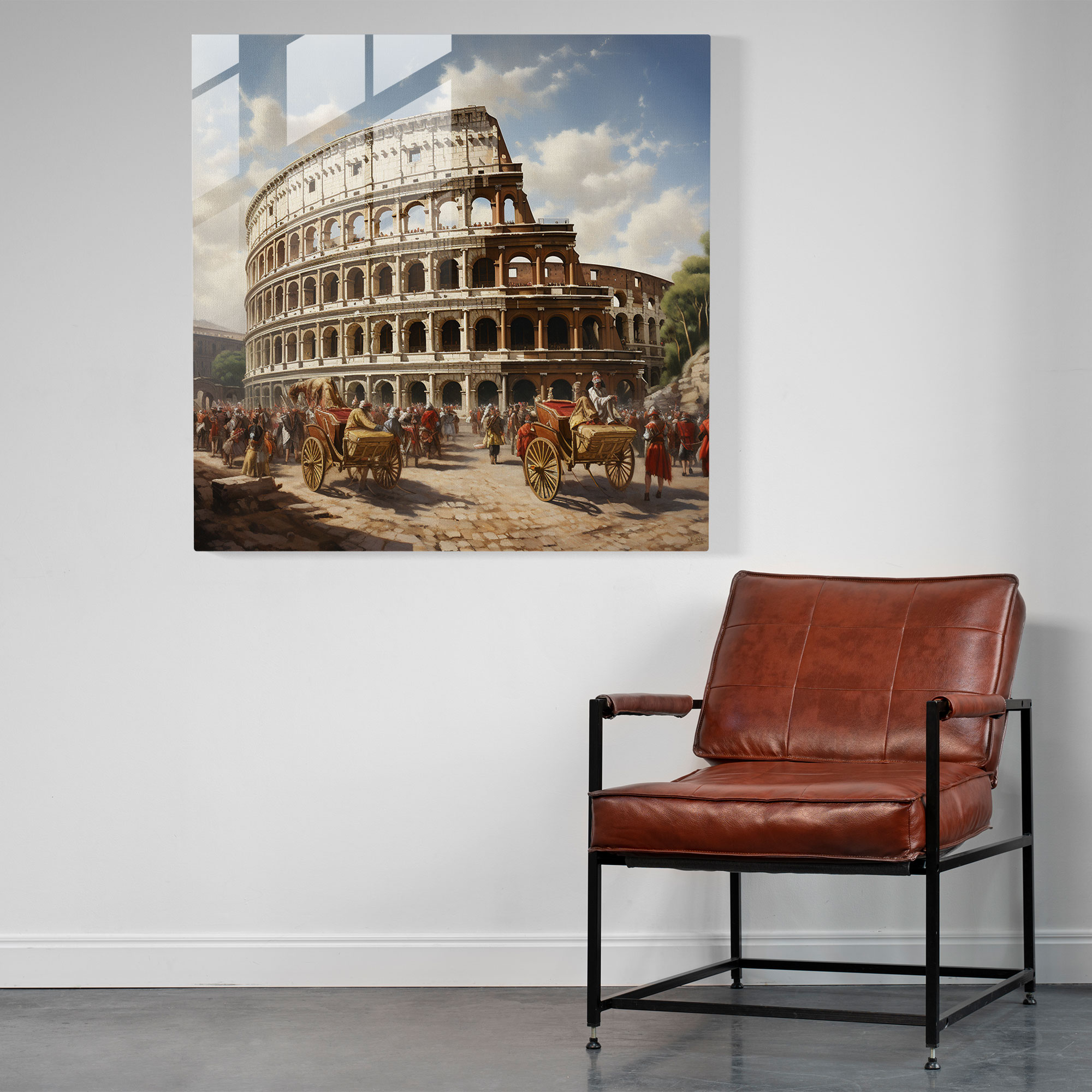 Exquisite Glass Print of the Roman Colosseum - Classic Glass Wall Art Home Decoration