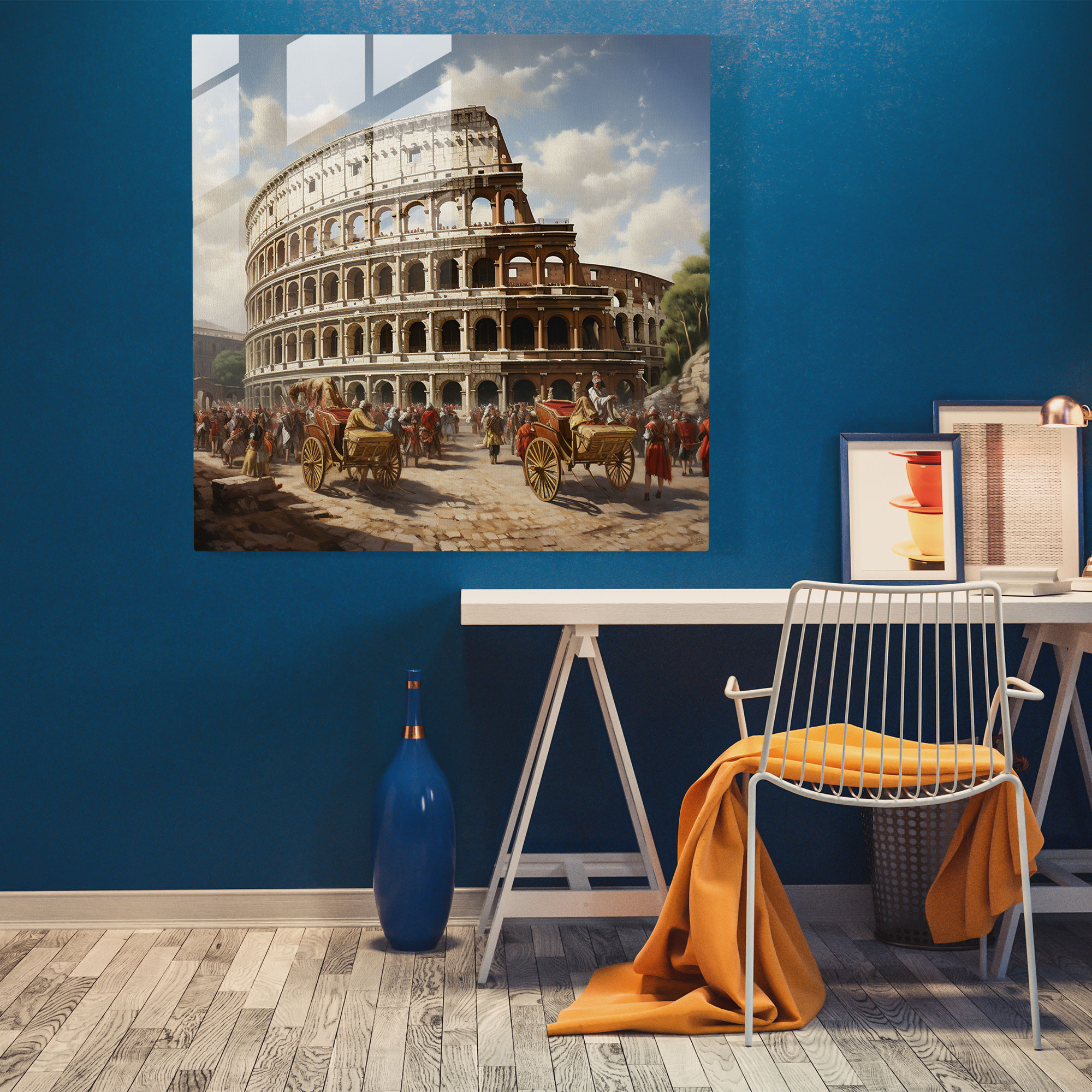 Exquisite Glass Print of the Roman Colosseum - Classic Glass Wall Art Home Decoration