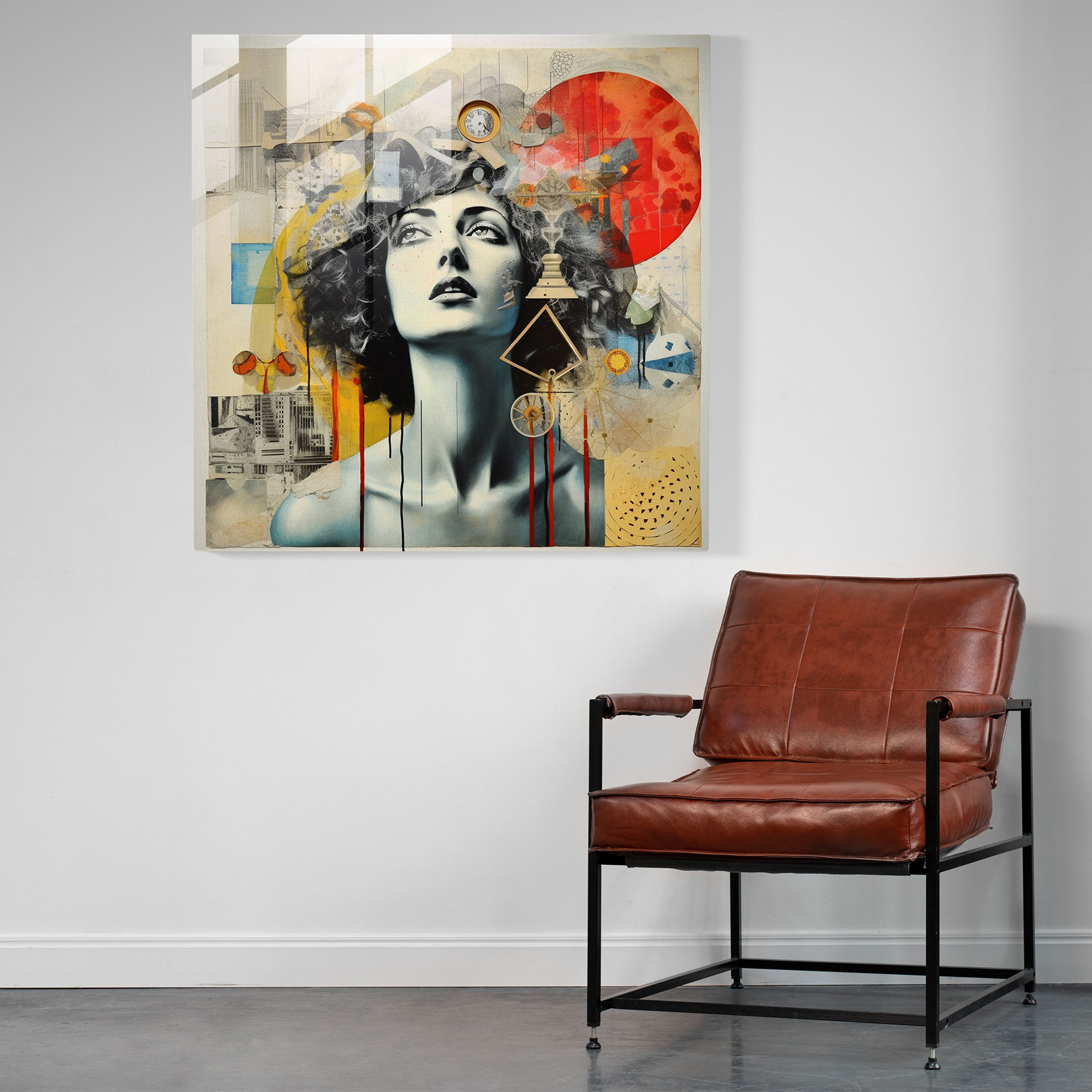 Moderne Glasabbildung des römischen Kolosseums in Mixed-Media-Collage