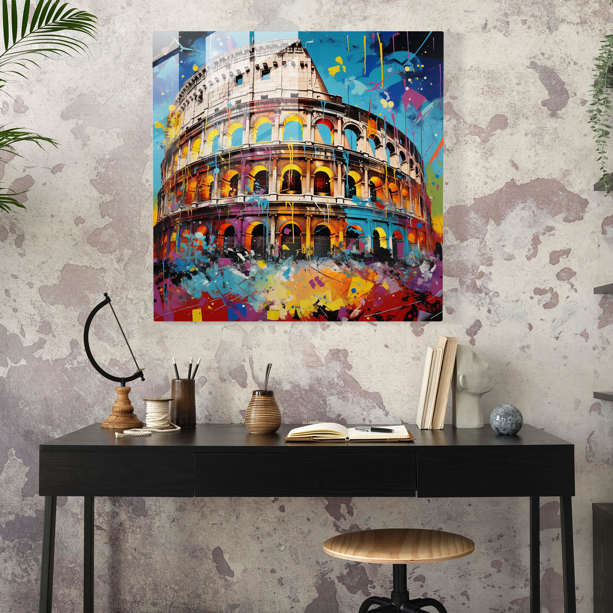 Roman Colosseum Glasbild Extravaganza - Lebendiges Spektakel an der Wand
