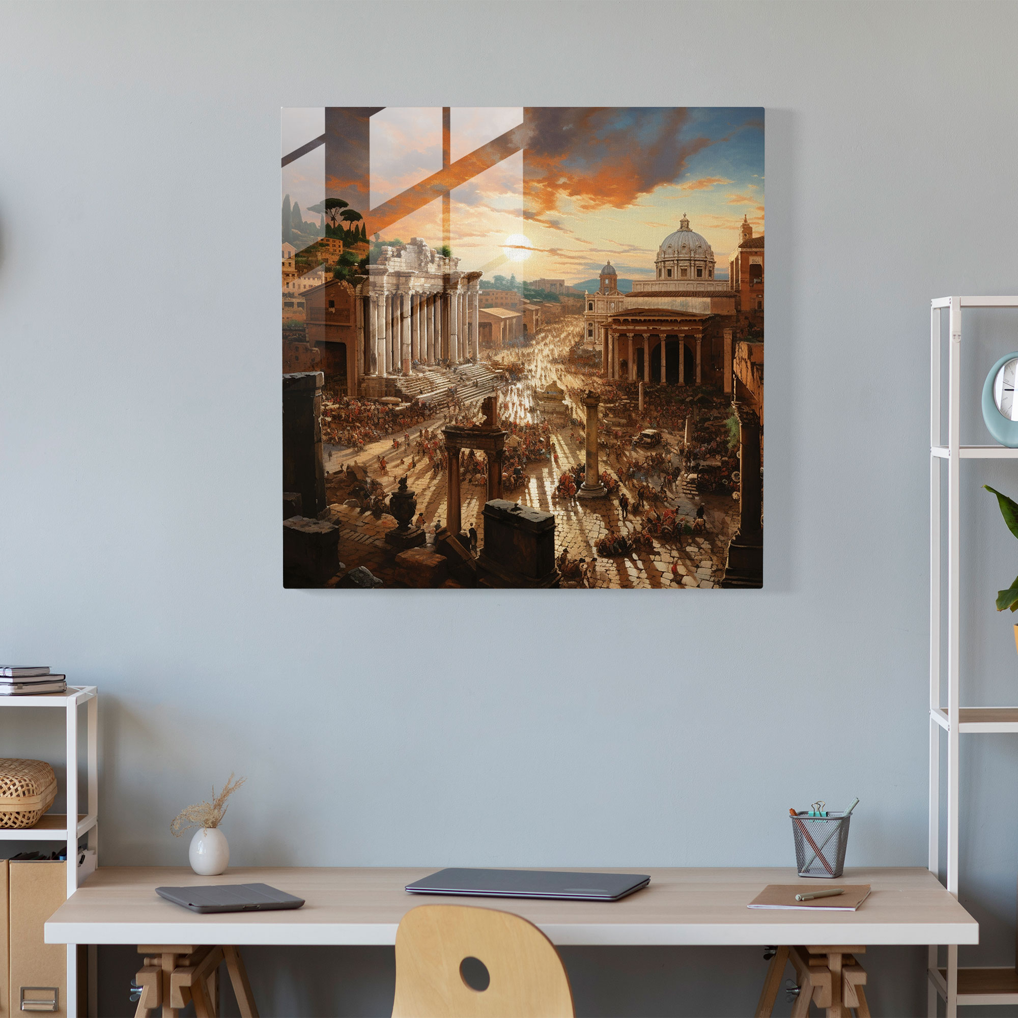 Calpurnius' Colossal Colosseum Glass Wall Art
