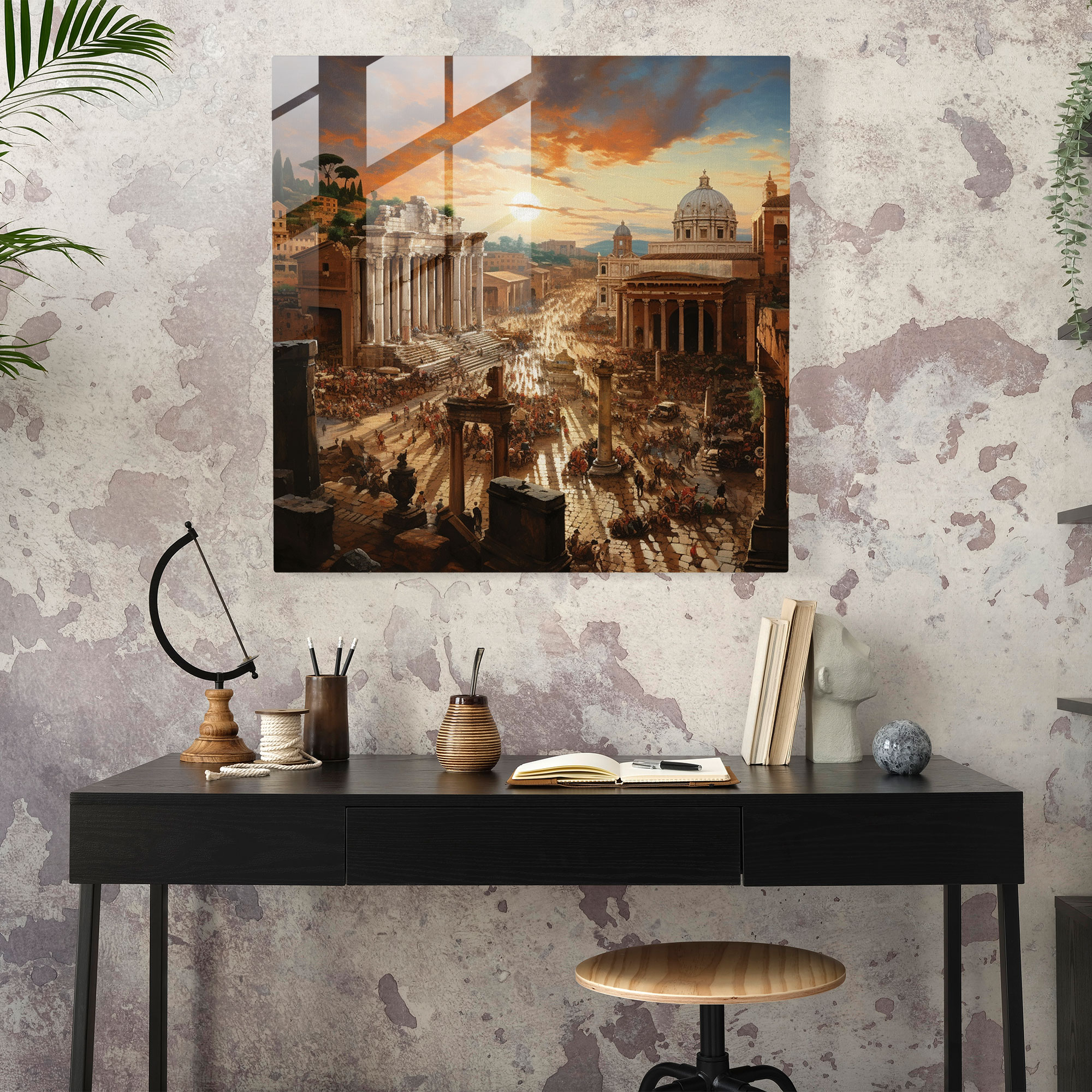 Calpurnius' Colossal Colosseum Glass Wall Art