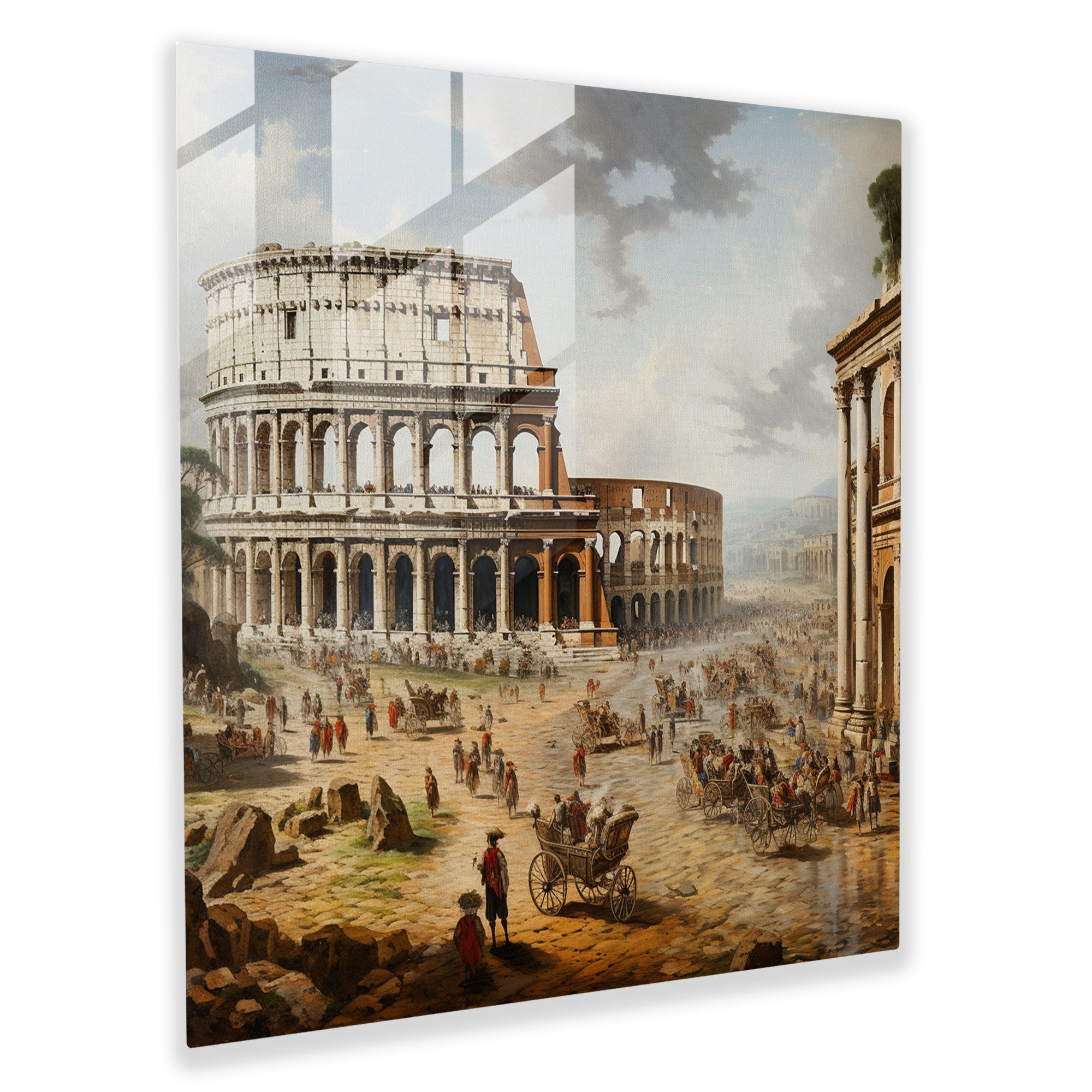 Severus' Striking Colosseum Glass Wall Art