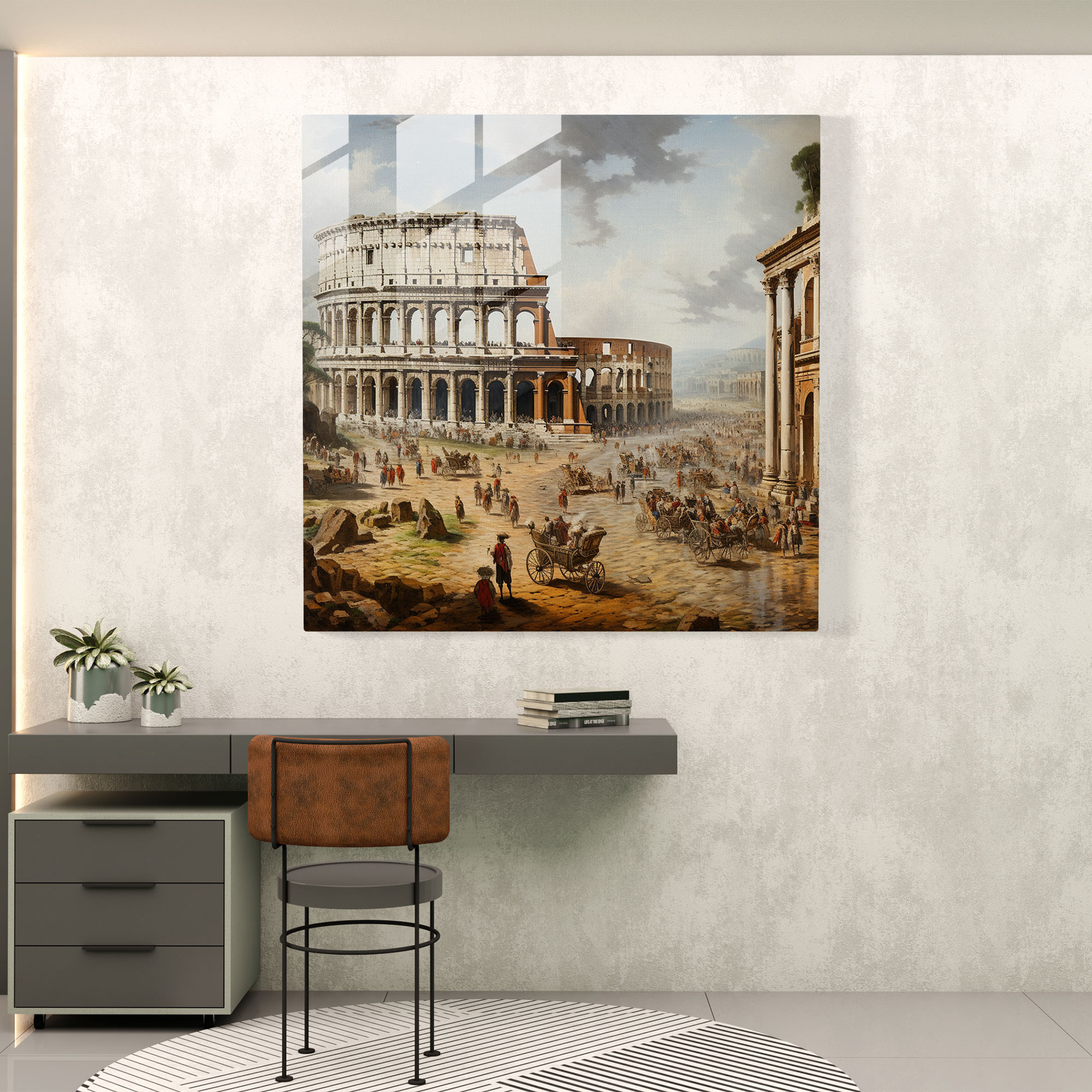 Severus' Striking Colosseum Glass Wall Art