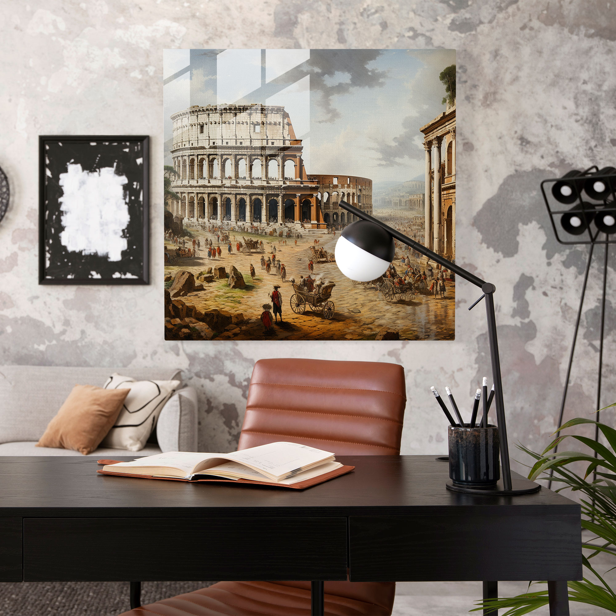 Severus' Striking Colosseum Glass Wall Art