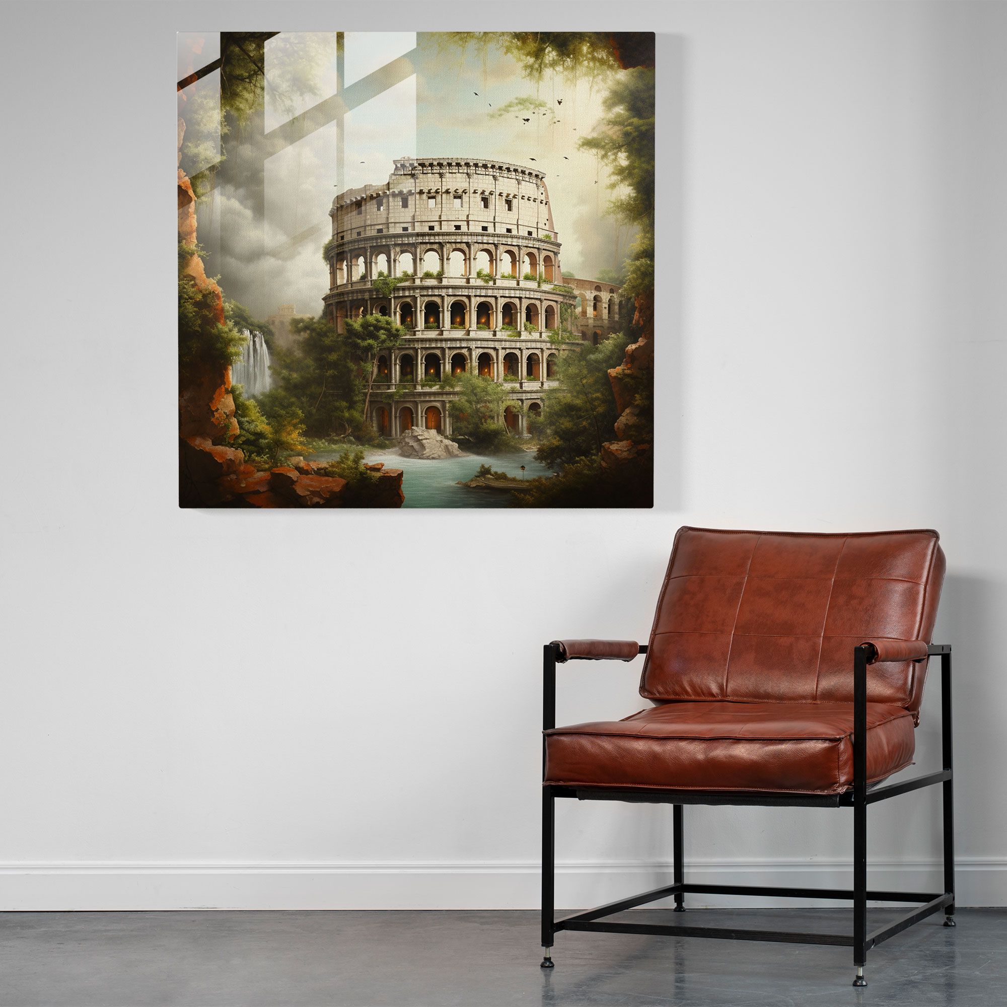 All Glass Prints - Dreamlike Roman Colosseum Surrealistic Glass Wall Art - Mixed Media Glass Print - Home Decoration - Wall Decor