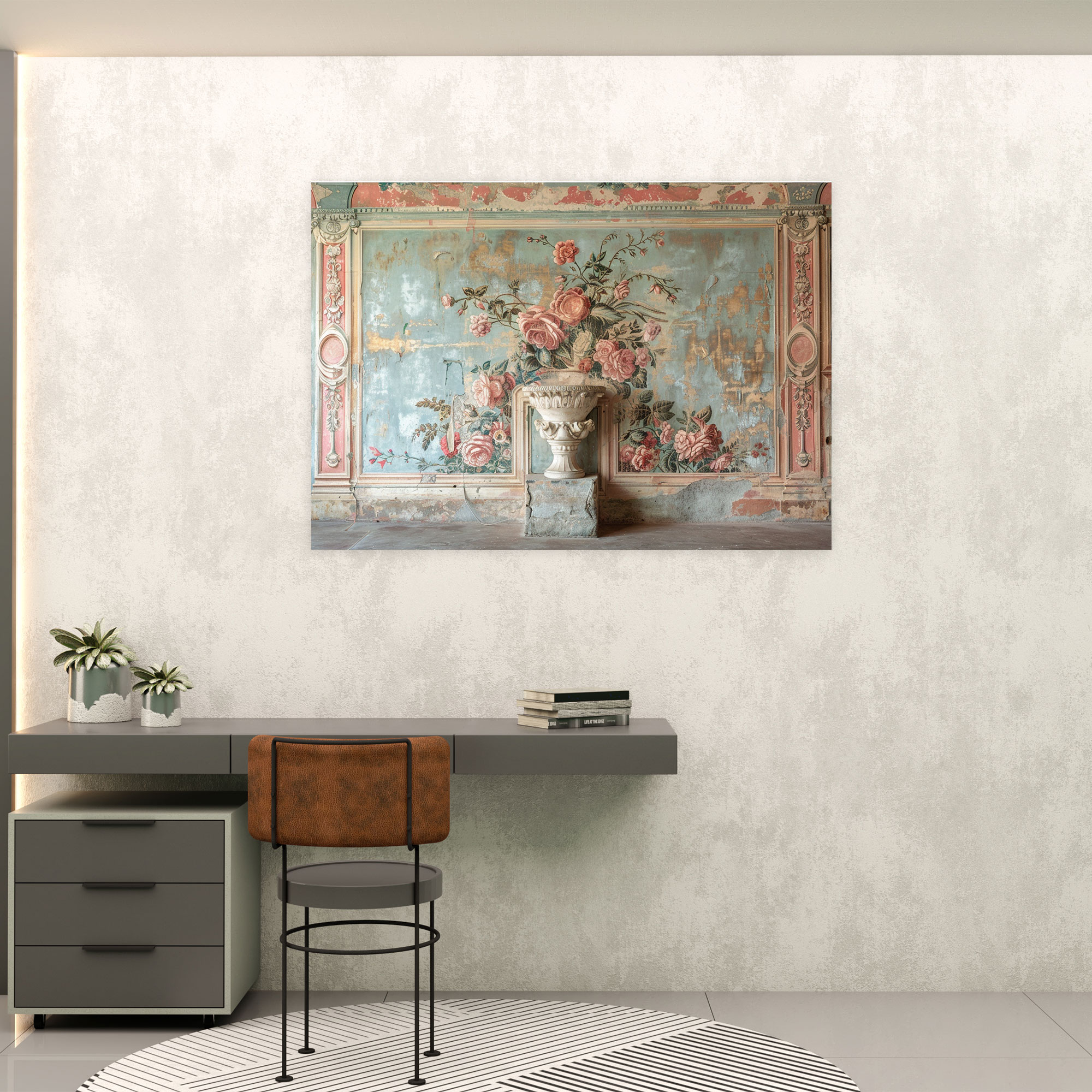 Rococo Floral Wall Decoration - Rococo, Wall Decoration, Home Decoration, Canvas