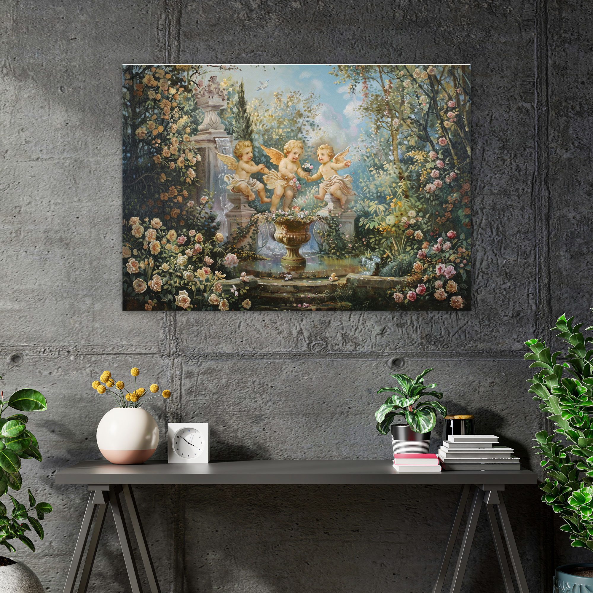 Rococo Style Painting Wall Decoration - Rococo, Rococo Style Painting, Wall Decoration, Canvas Wall Art