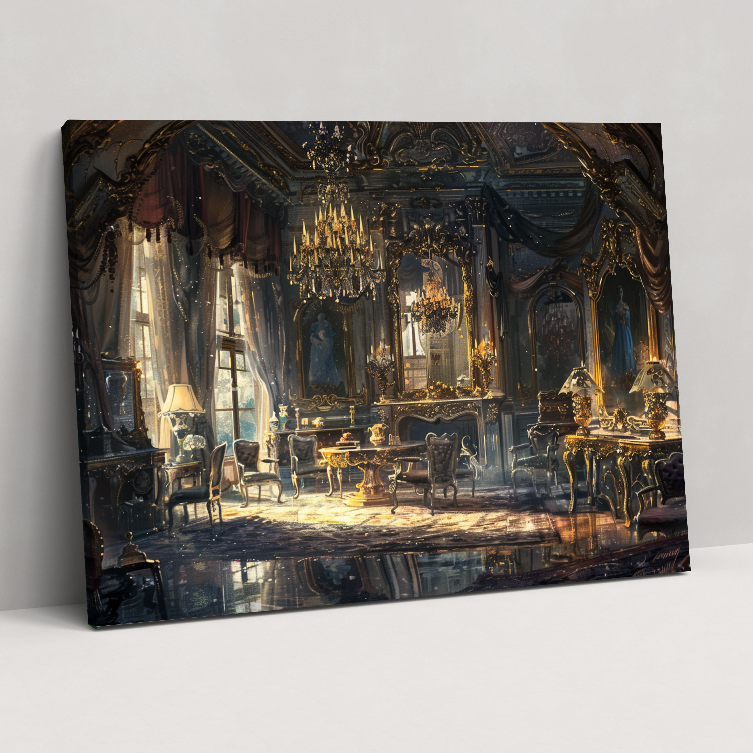 Rococo Style Painting Wall Decoration - Rococo, Wall Art, Canvas Print, Home Decoration