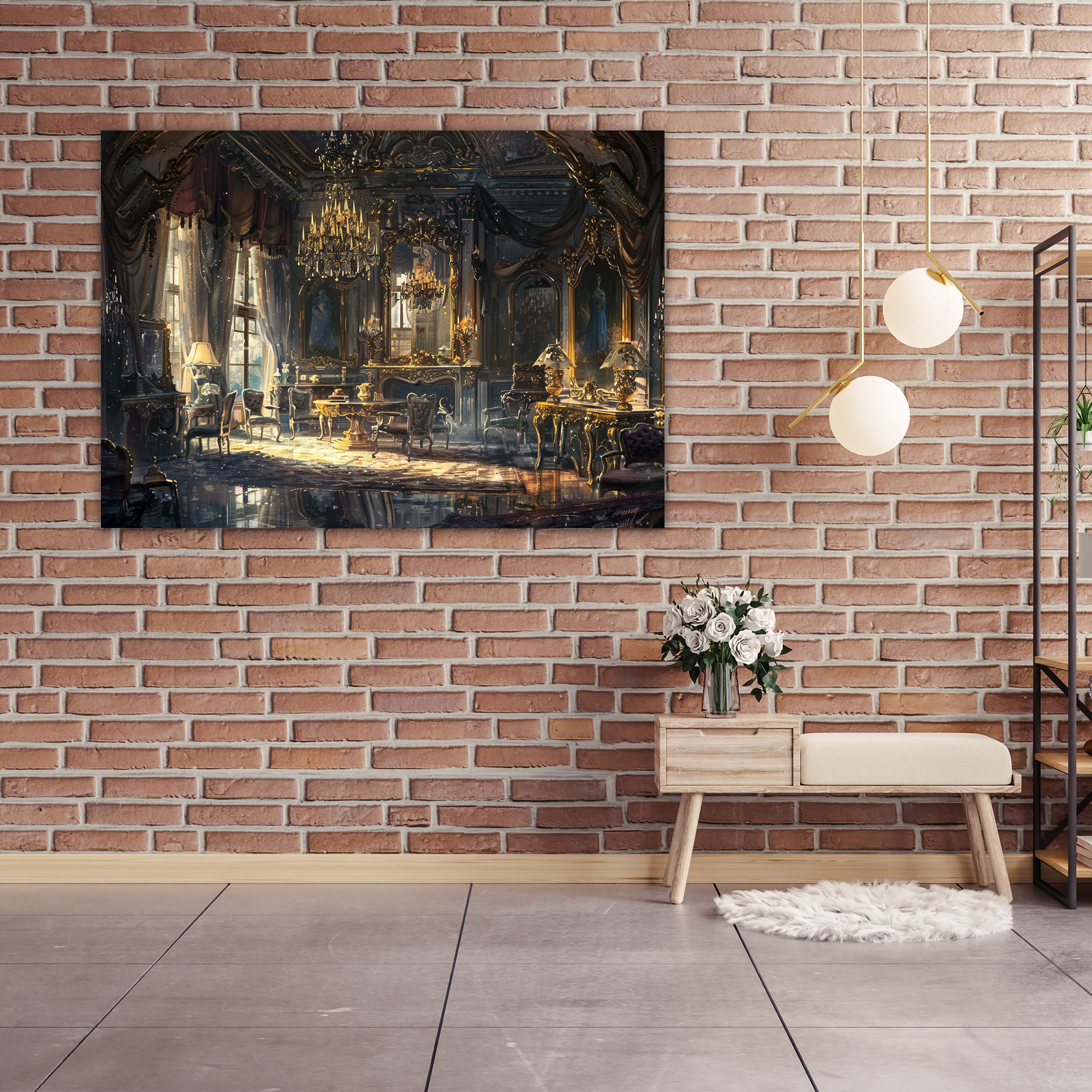 Rococo Style Painting Wall Decoration - Rococo, Wall Art, Canvas Print, Home Decoration