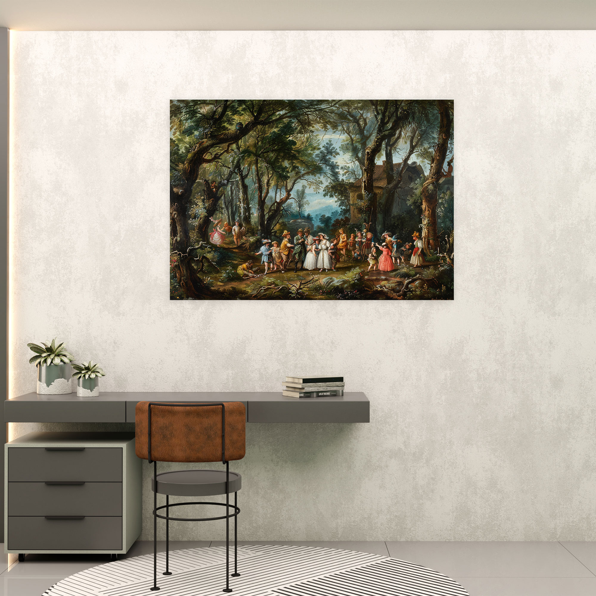 Rococo Style Painting Wall Decoration - Rococo, Rococo Style Painting, Wall Decoration, Canvas