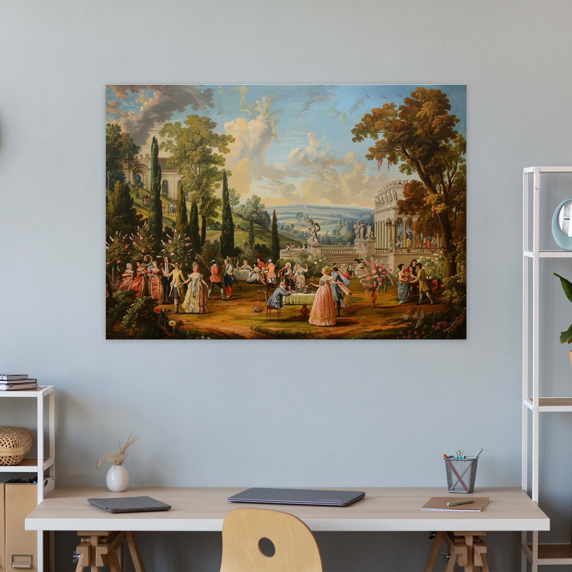 Rococo Style Painting Canvas Print - Rococo, Home Decoration, Canvas Wall Art, Canvas Print