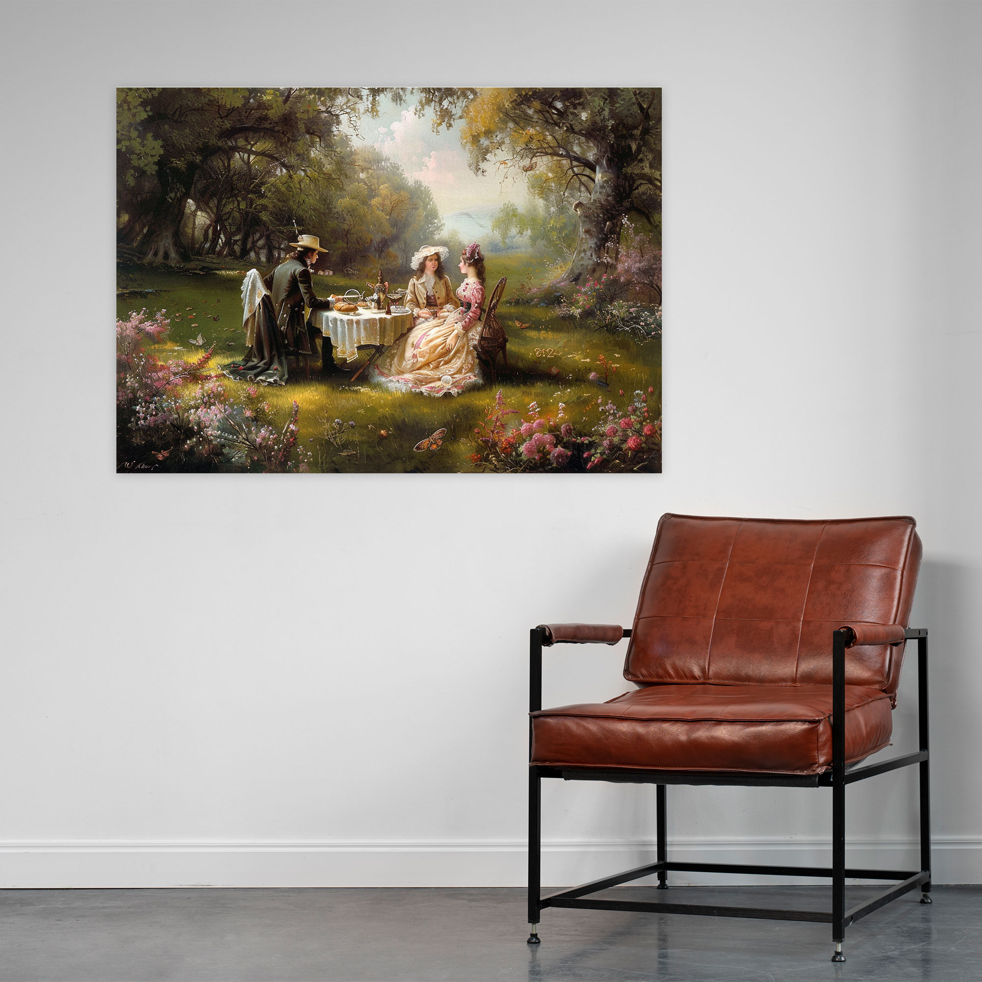 Rococo Style Painting Canvas Print - Rococo, Canvas, Wall Art, Home Decoration