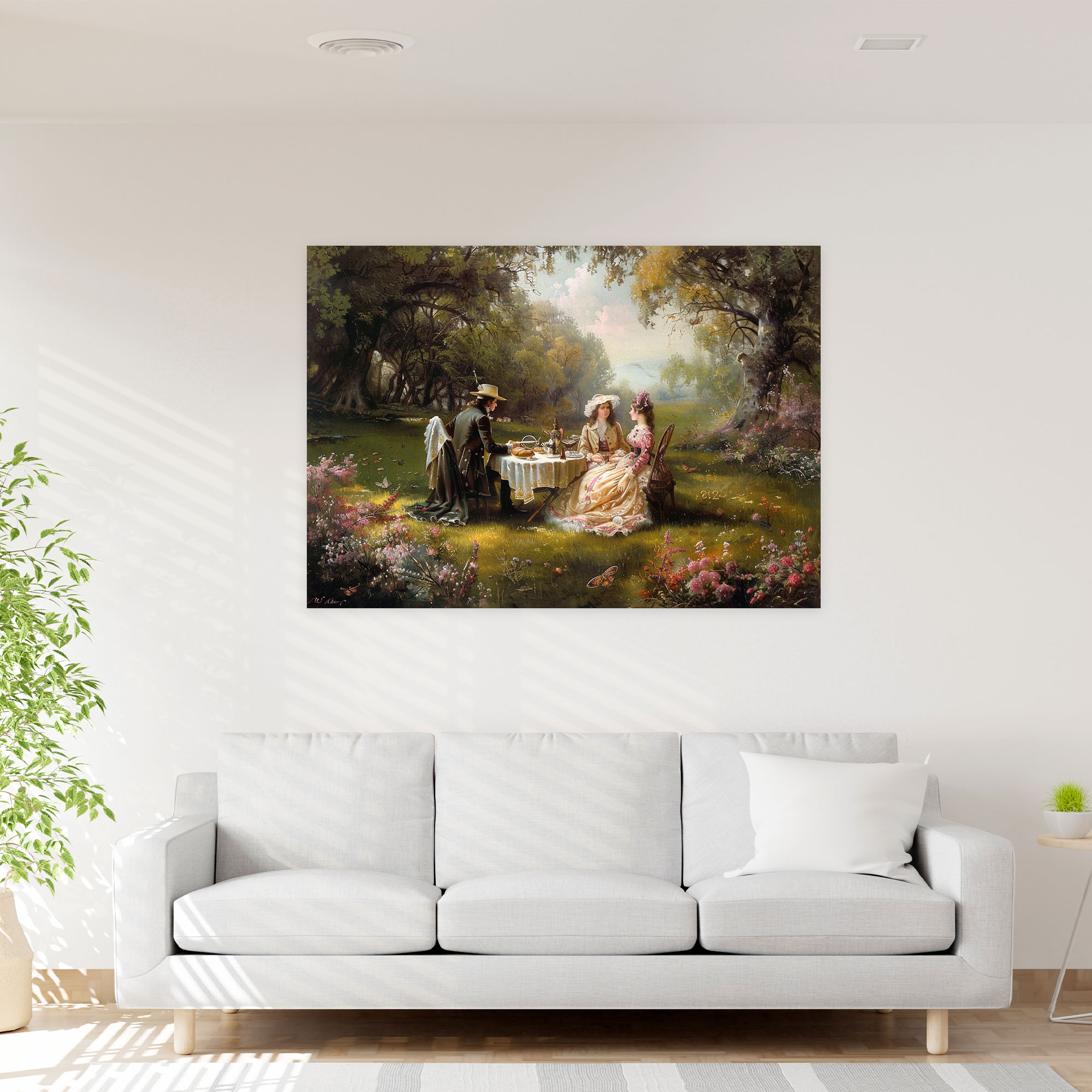 Rococo Style Painting Canvas Print - Rococo, Canvas, Wall Art, Home Decoration