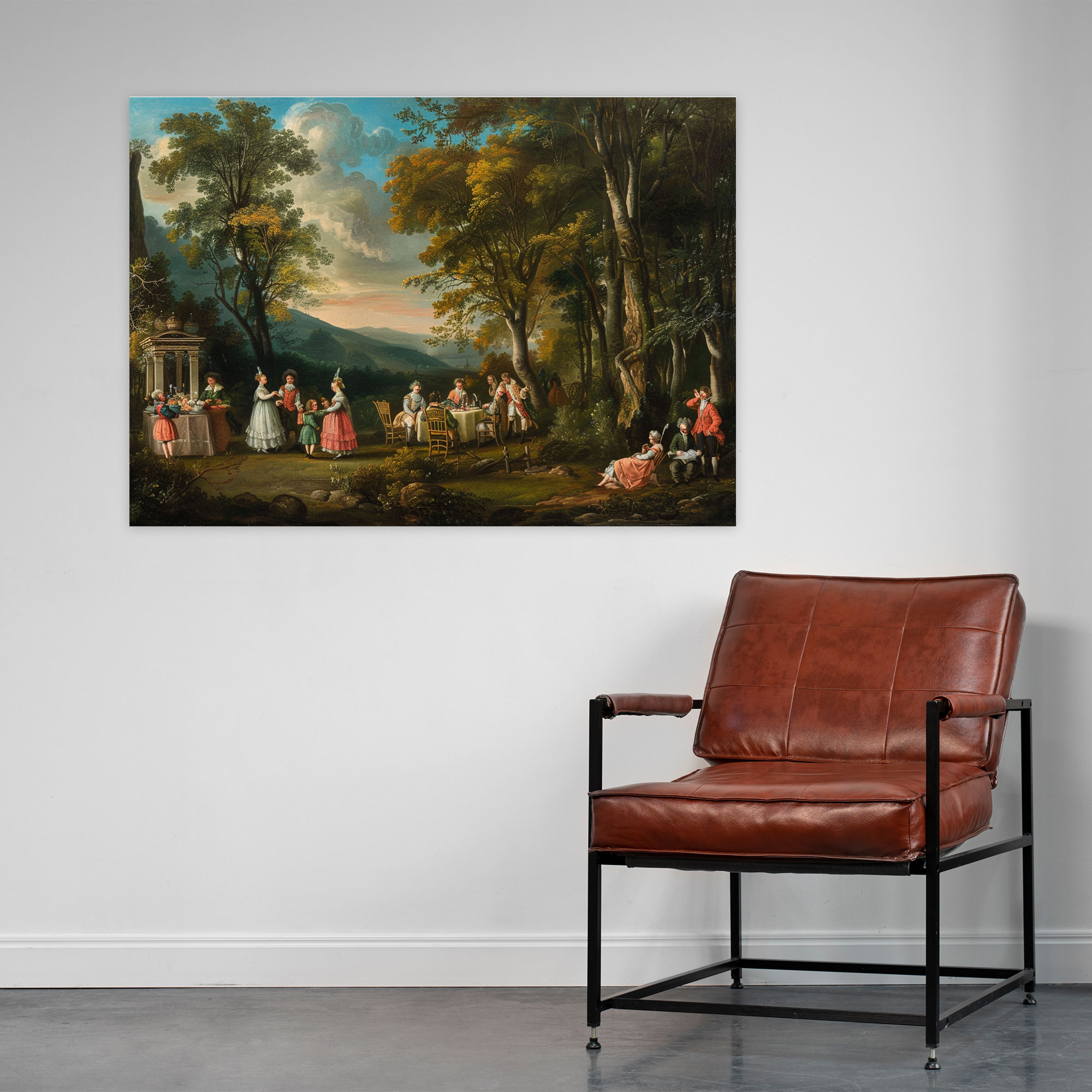 Rococo Style Painting Romantic Canvas Print - Rococo, Home Decoration, Wall Art, Romantic Canvas Print