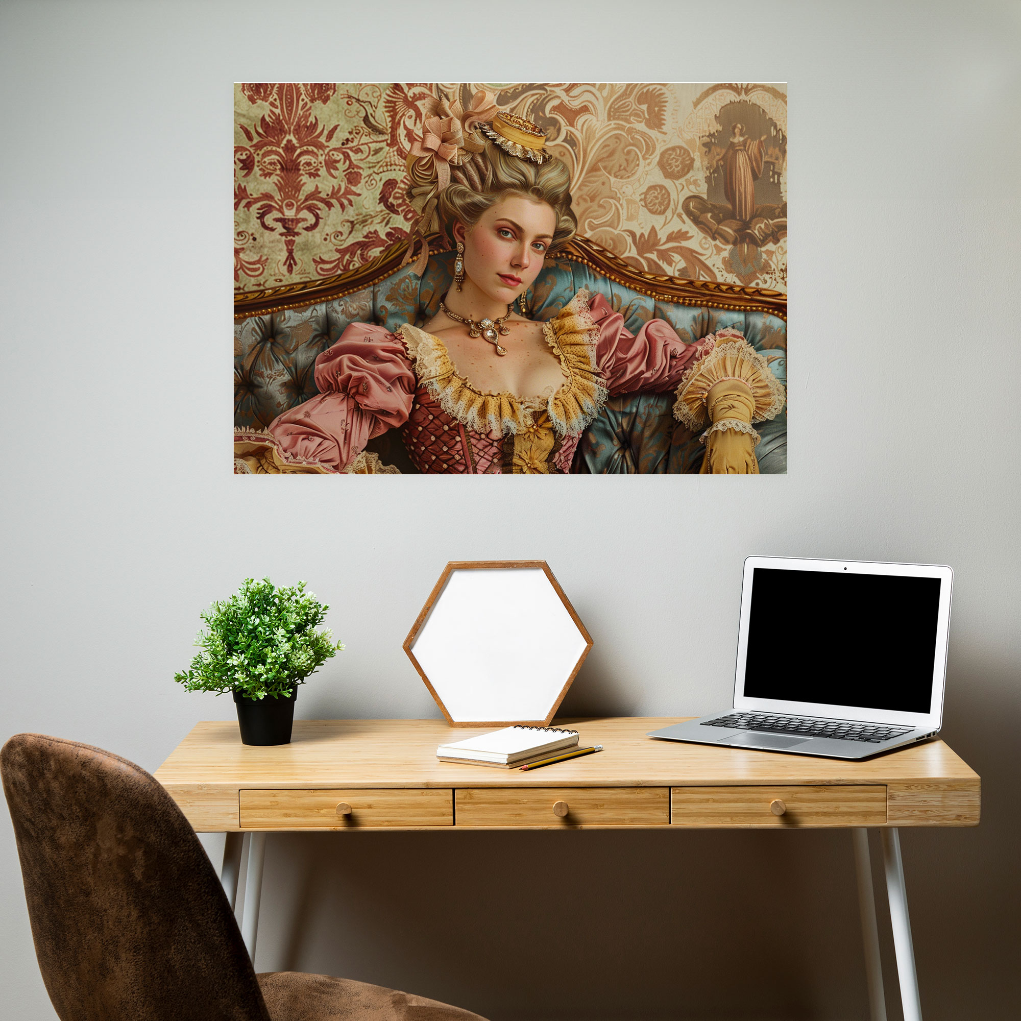 Rococo Style Painting Noblewoman Canvas Print - Rococo, Rococo Style Painting, Wall Art, Canvas Wall Art