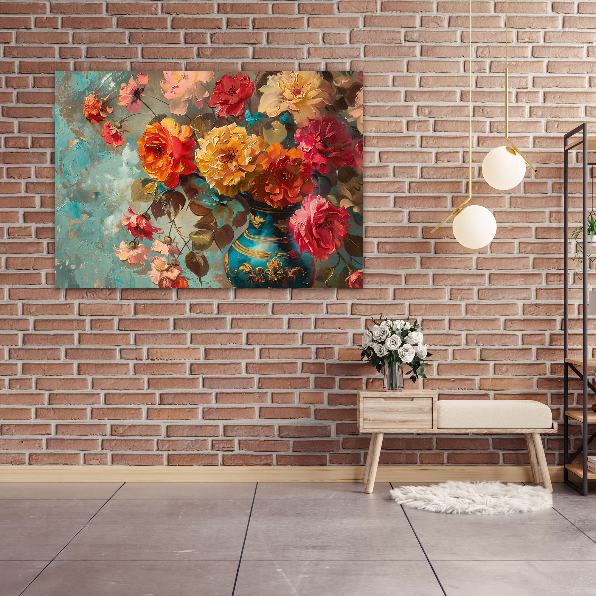 Rococo Style Painting Floral Still Life Wall Art - Rococo, Canvas Wall Art, Rococo Style Painting, Wall Art