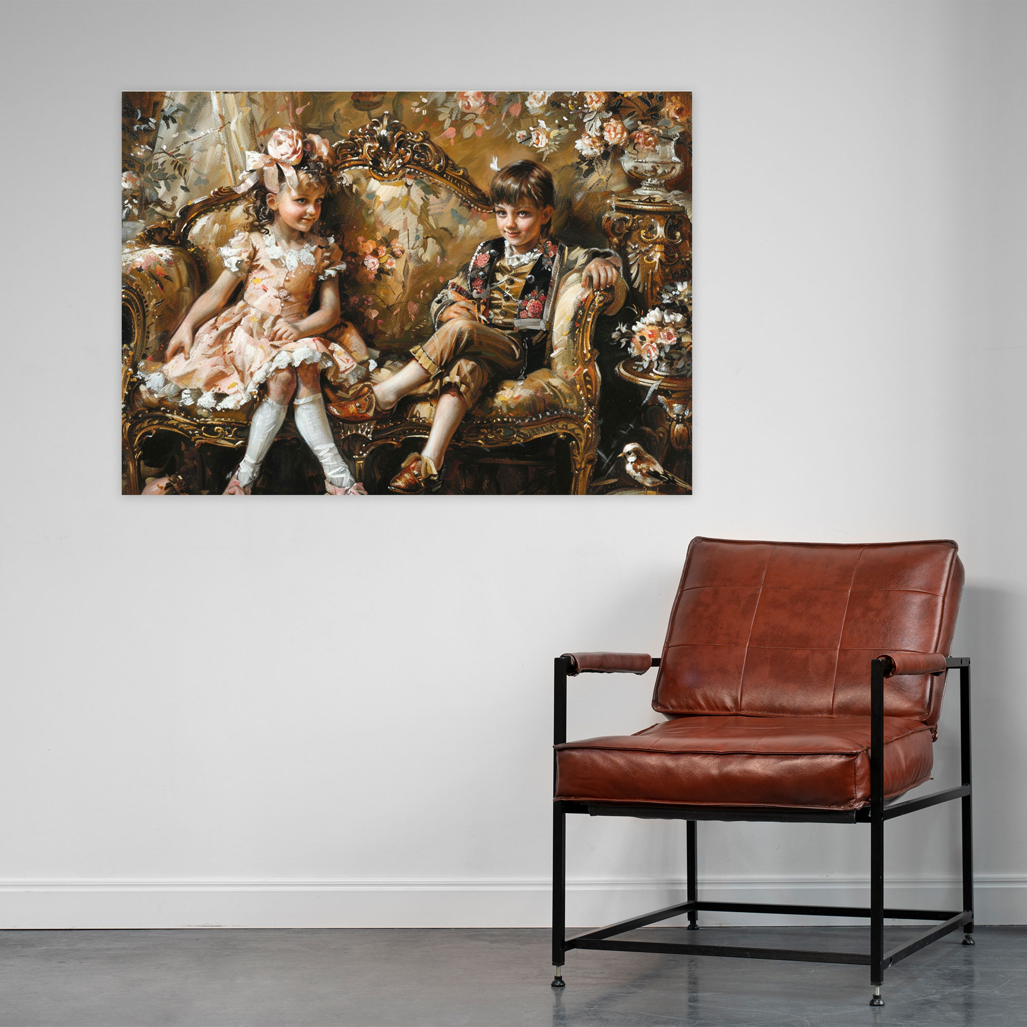 Rococo Style Painting Playful Children Canvas Print - Rococo, Canvas Print, Home Decoration, Canvas