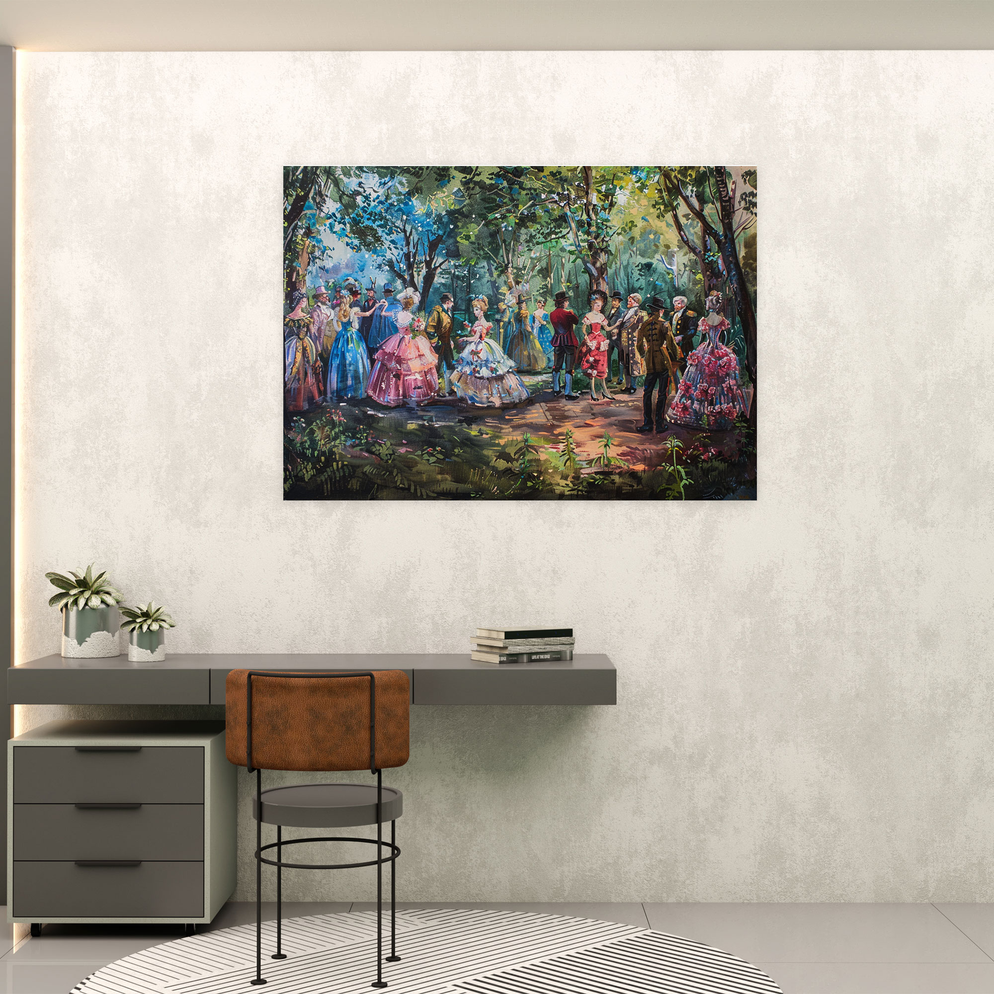 Rococo Style Painting Canvas Print - Rococo, Rococo Style Painting, Wall Decoration, Canvas