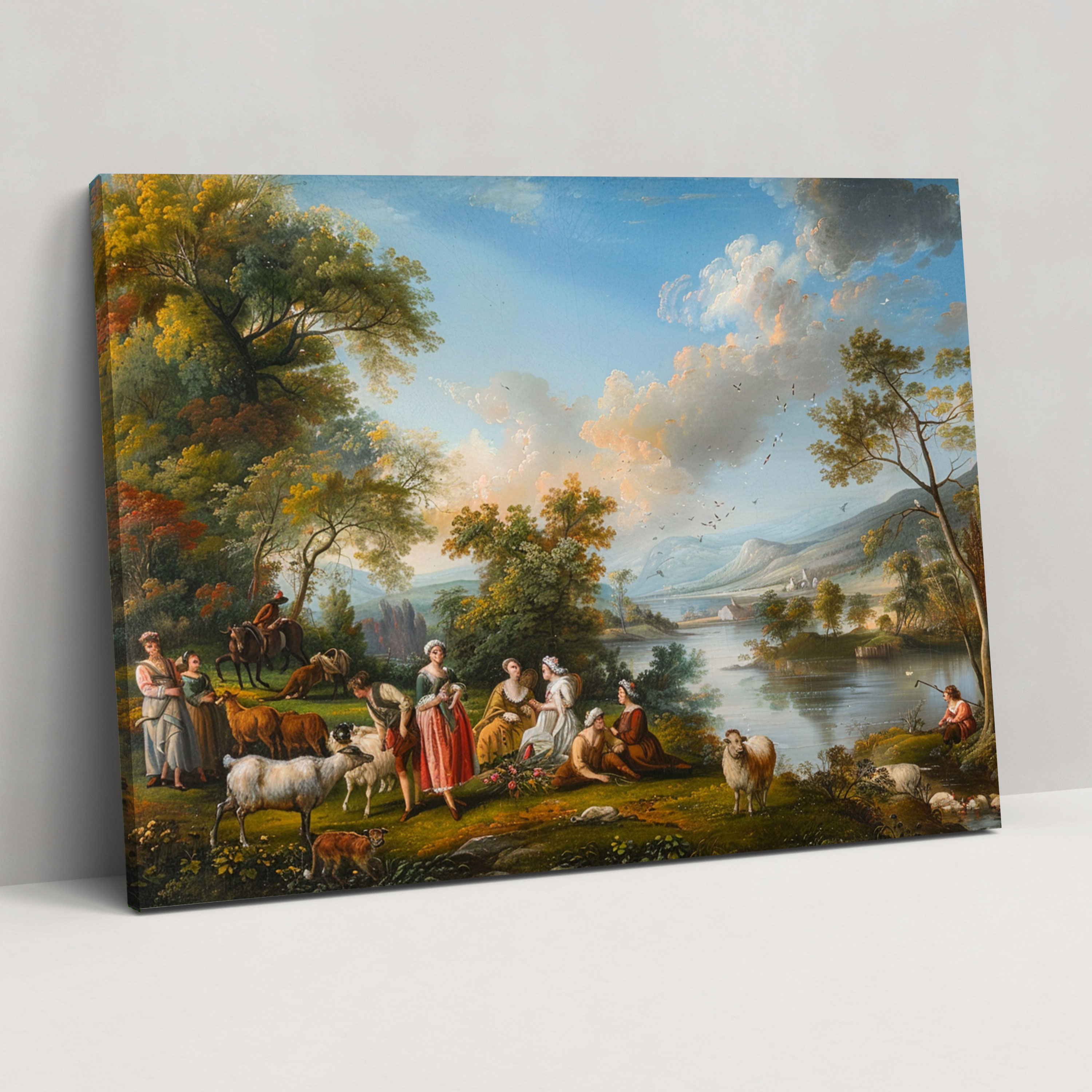 Rococo Style Painting Canvas Print - Rococo, Rococo Style Painting, Home Decoration, Canvas