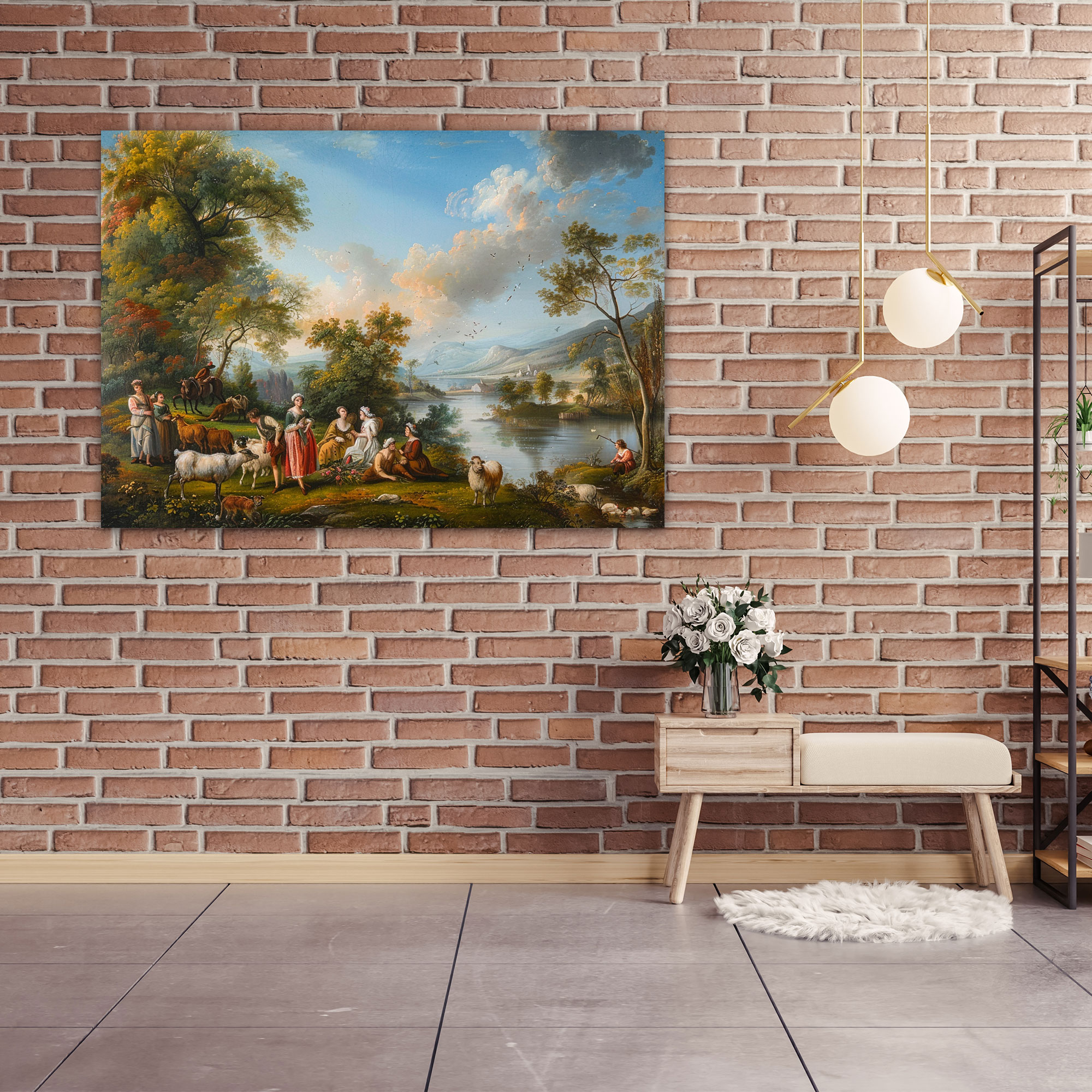 Rococo Style Painting Canvas Print - Rococo, Rococo Style Painting, Home Decoration, Canvas
