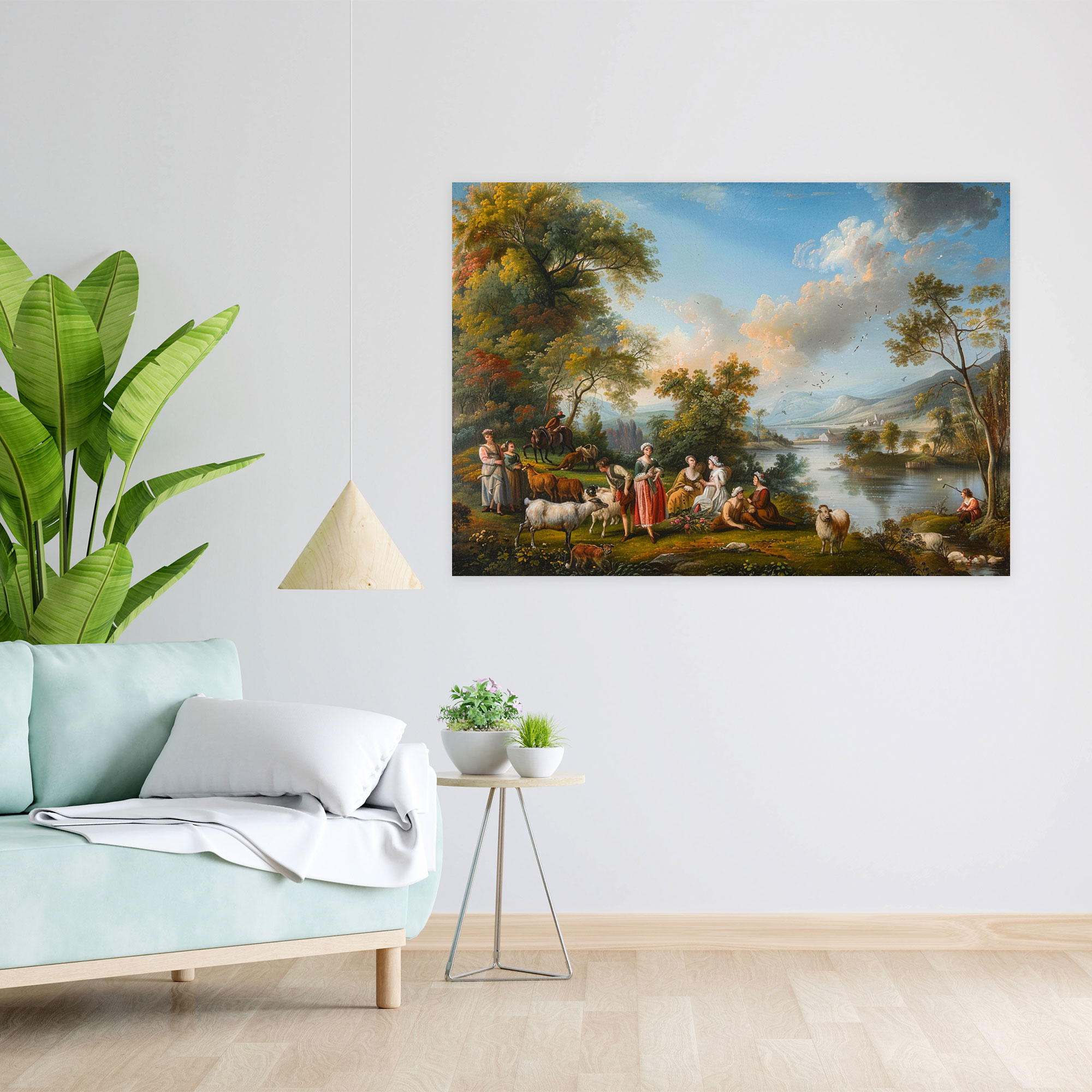 Rococo Style Painting Canvas Print - Rococo, Rococo Style Painting, Home Decoration, Canvas