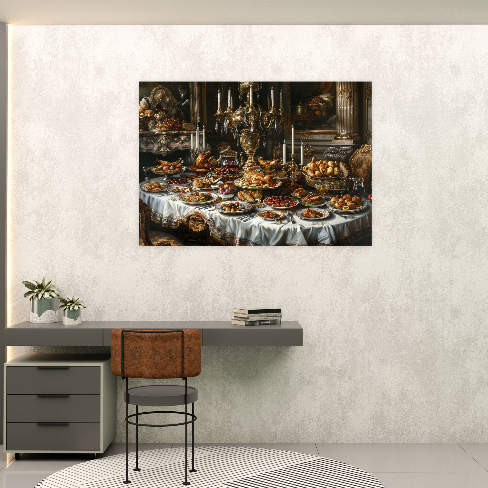 Rococo Style Painting Wall Decoration - Rococo, Wall Art, Canvas Wall Art, Canvas Print