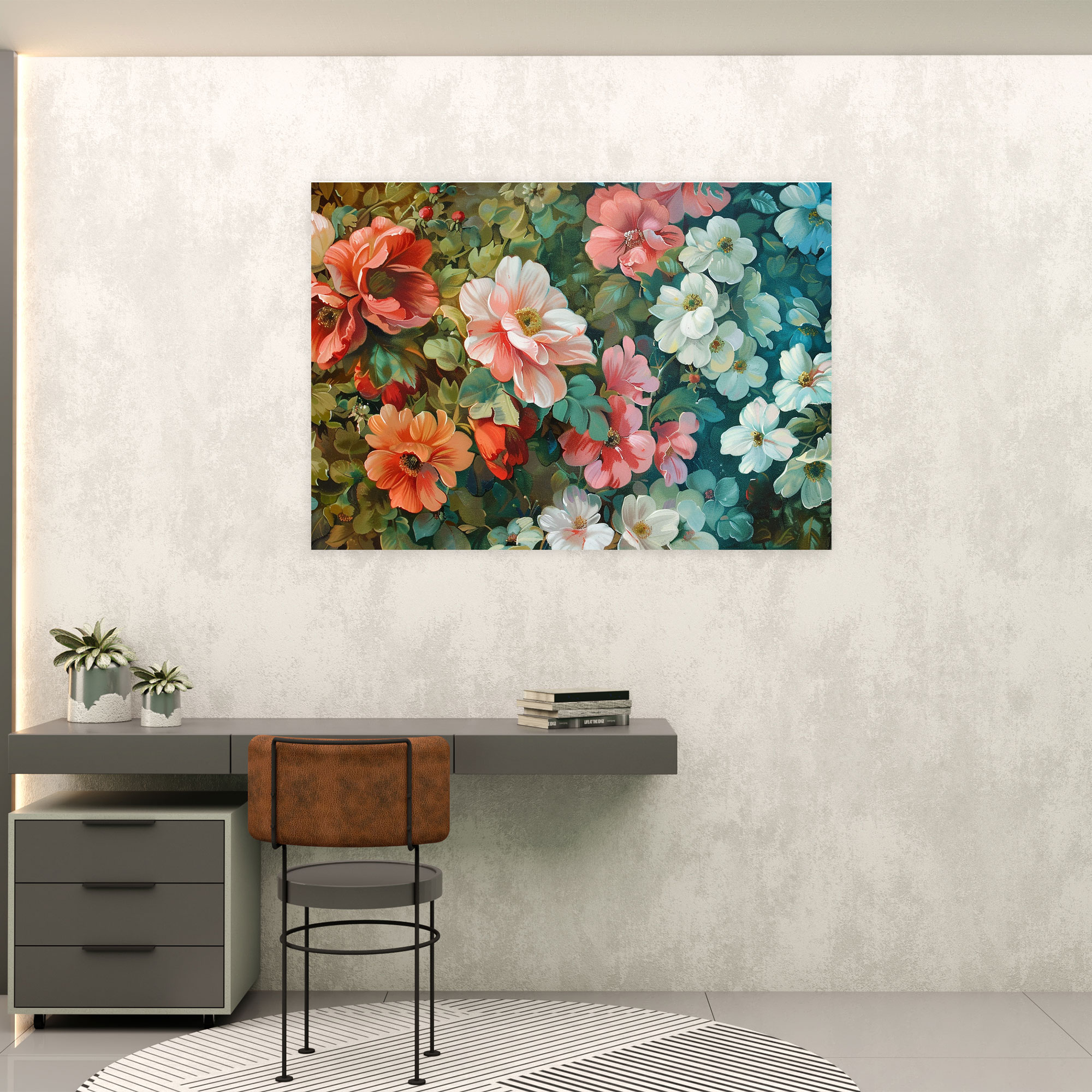 Rococo Floral Canvas Print - Rococo, Canvas Print, Rococo Style Painting, Home Decoration