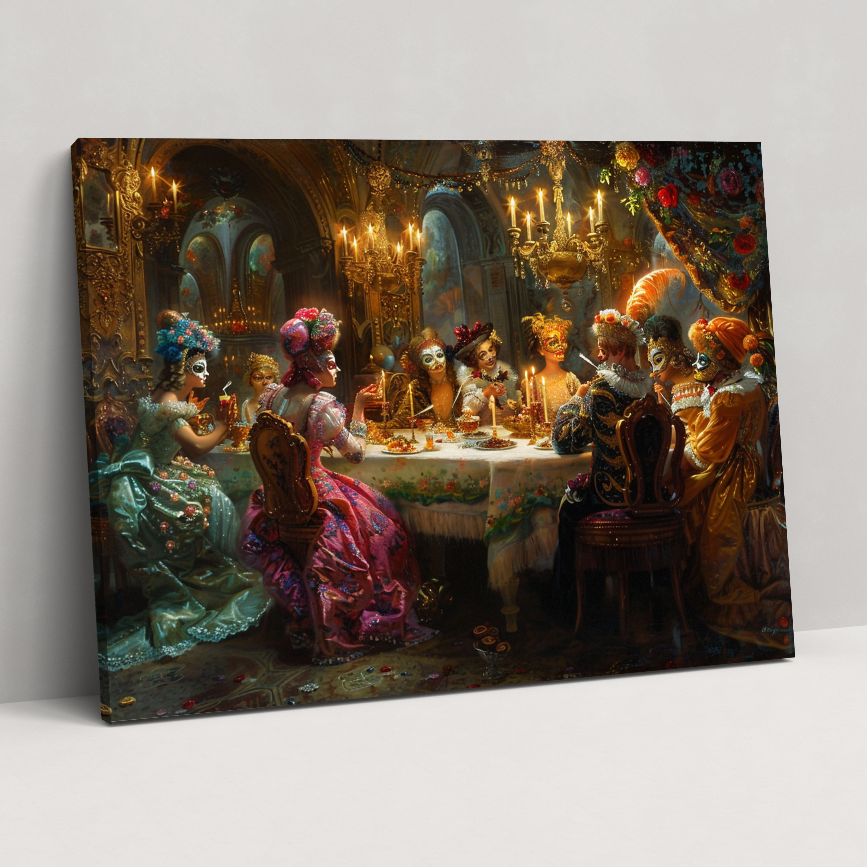 Rococo Masquerade Wall Art - Rococo, Wall Art, Wall Decoration, Canvas