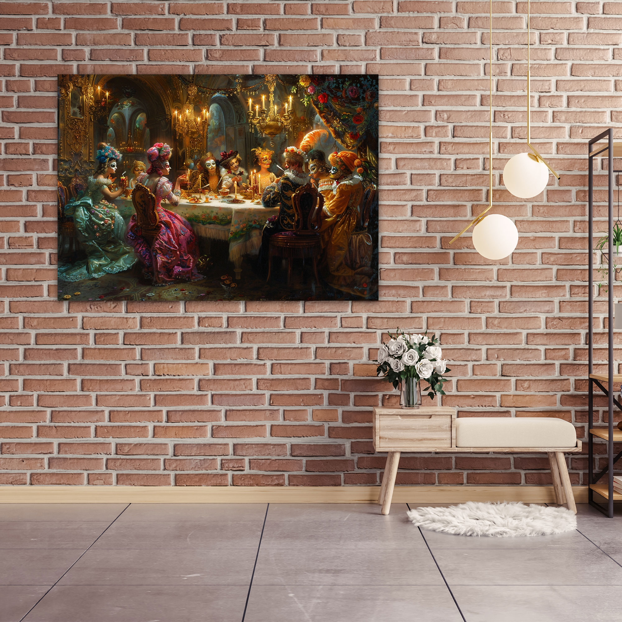 Rococo Masquerade Wall Art - Rococo, Wall Art, Wall Decoration, Canvas