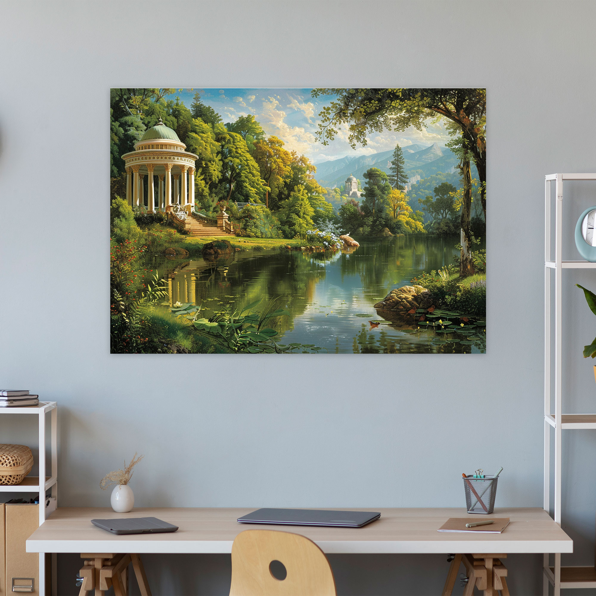 Rococo Lakeside Canvas Print - Rococo, Wall Art, Canvas Wall Art, Rococo Style Painting