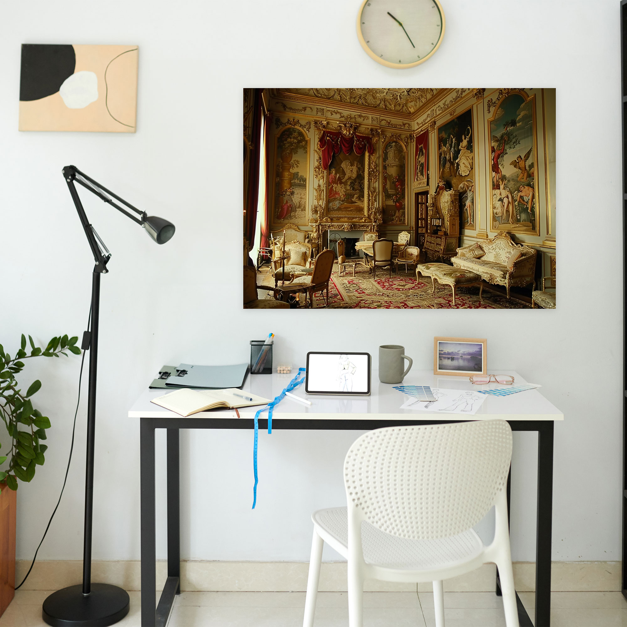 Rococo Style Painting Canvas Print - Rococo, Wall Art, Canvas Print, Home Decoration