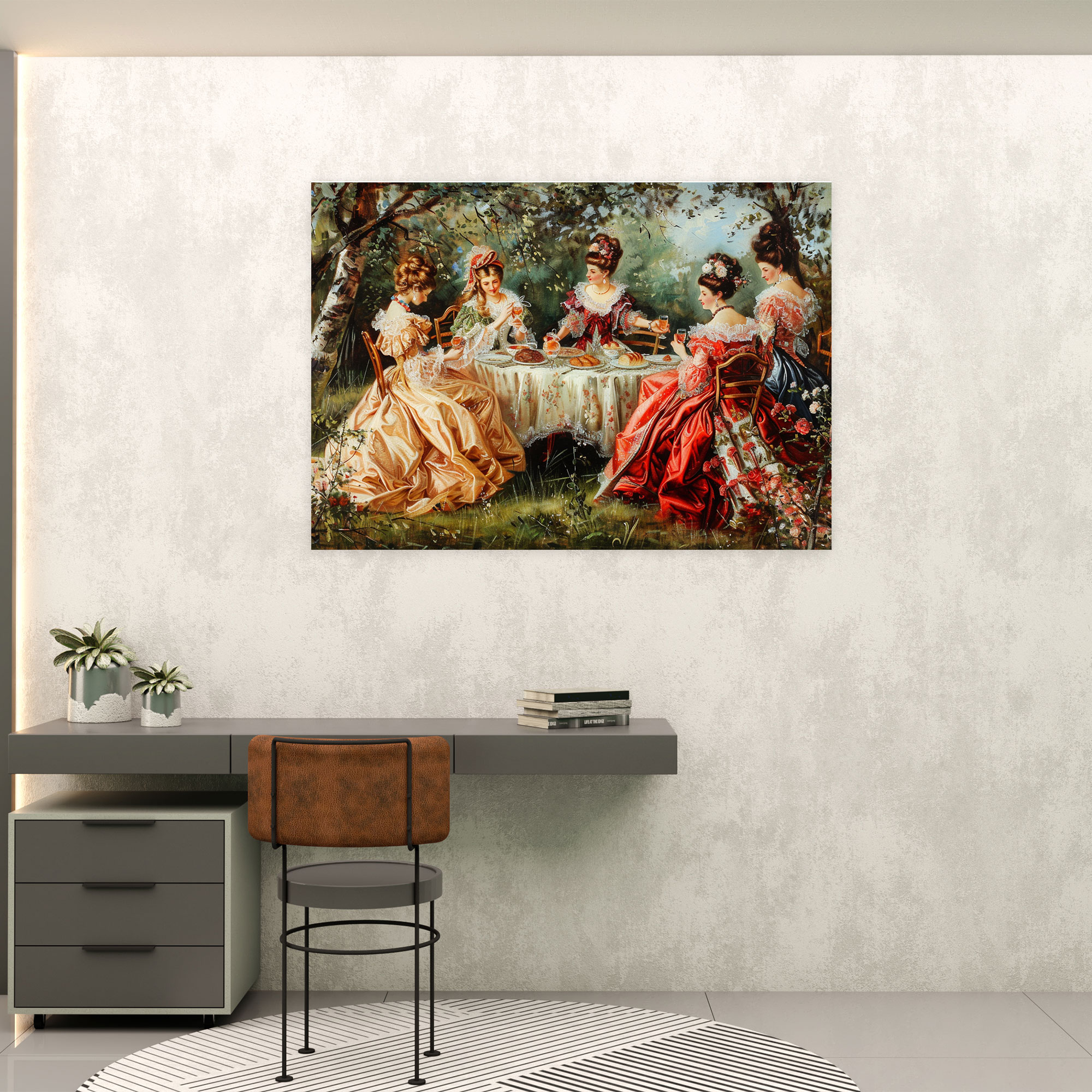 Rococo Style Painting Canvas Print - Rococo, Rococo Style Painting, Wall Decoration, Canvas Print