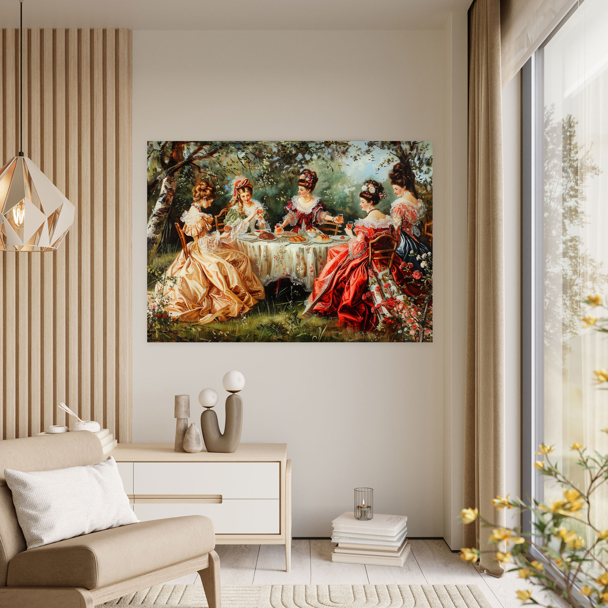 Rococo Style Painting Canvas Print - Rococo, Rococo Style Painting, Wall Decoration, Canvas Print