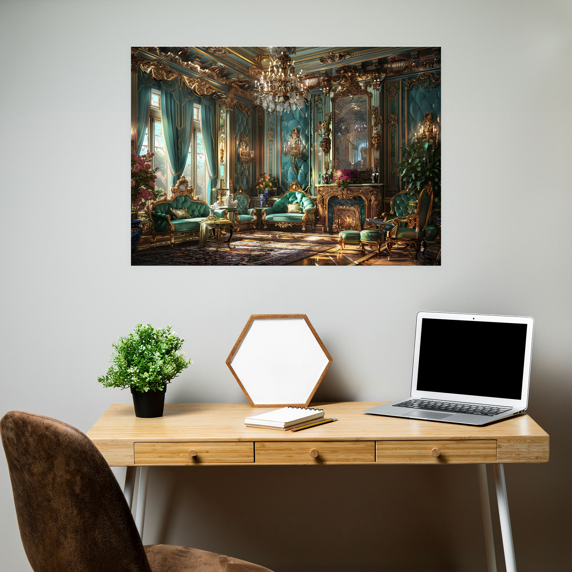 Opulent Rococo Style Painting Canvas Print - Rococo, Wall Art, Wall Decoration, Home Decoration