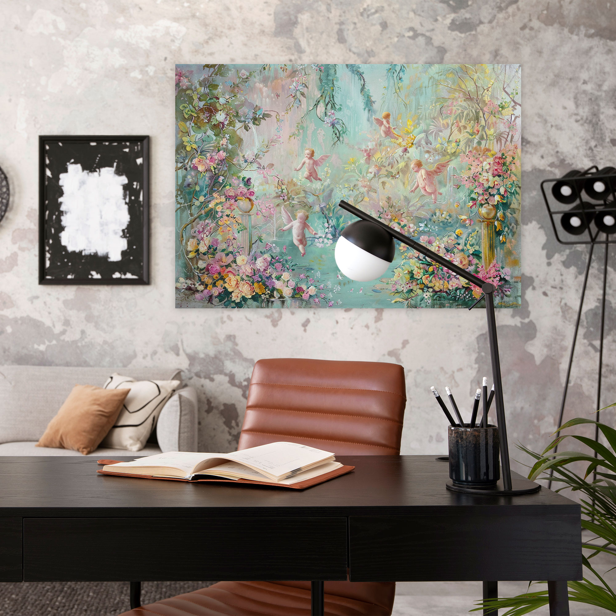 Playful Rococo Style Painting Canvas Print - Rococo, Wall Art, Canvas Print, Wall Decoration